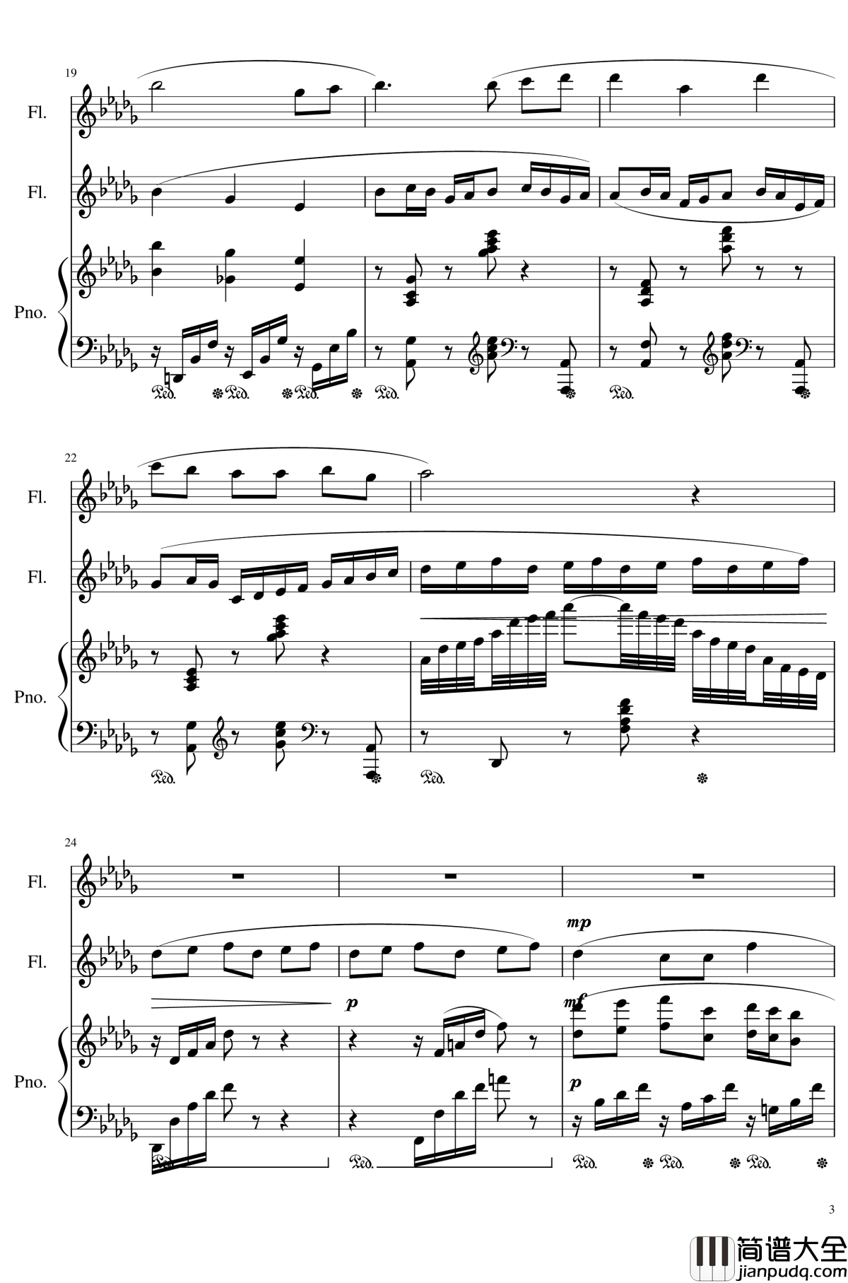 Faure:Clair_de_lune,_Op.46_No.2钢琴谱_福雷_Arr.Rube