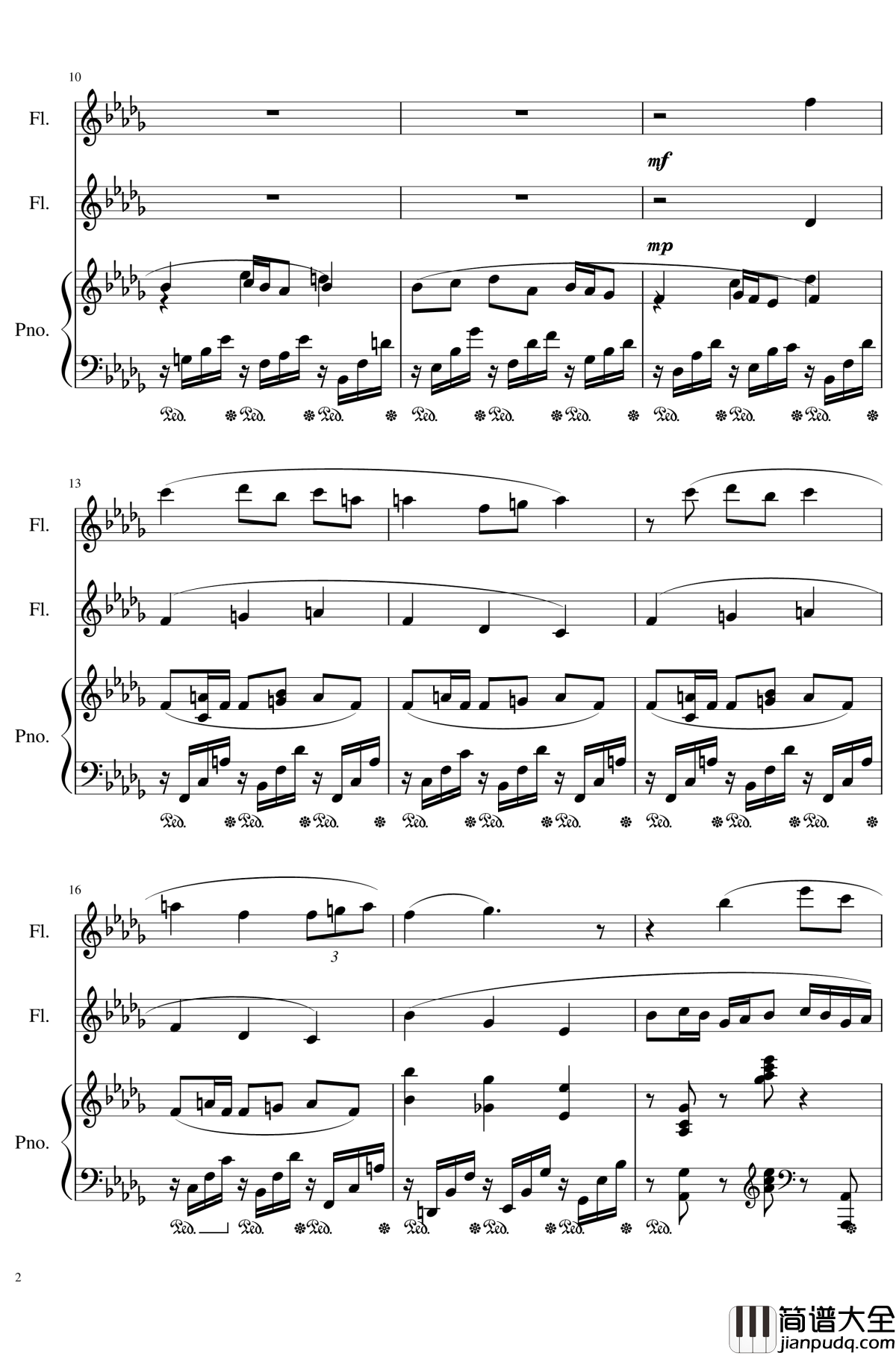 Faure:Clair_de_lune,_Op.46_No.2钢琴谱_福雷_Arr.Rube