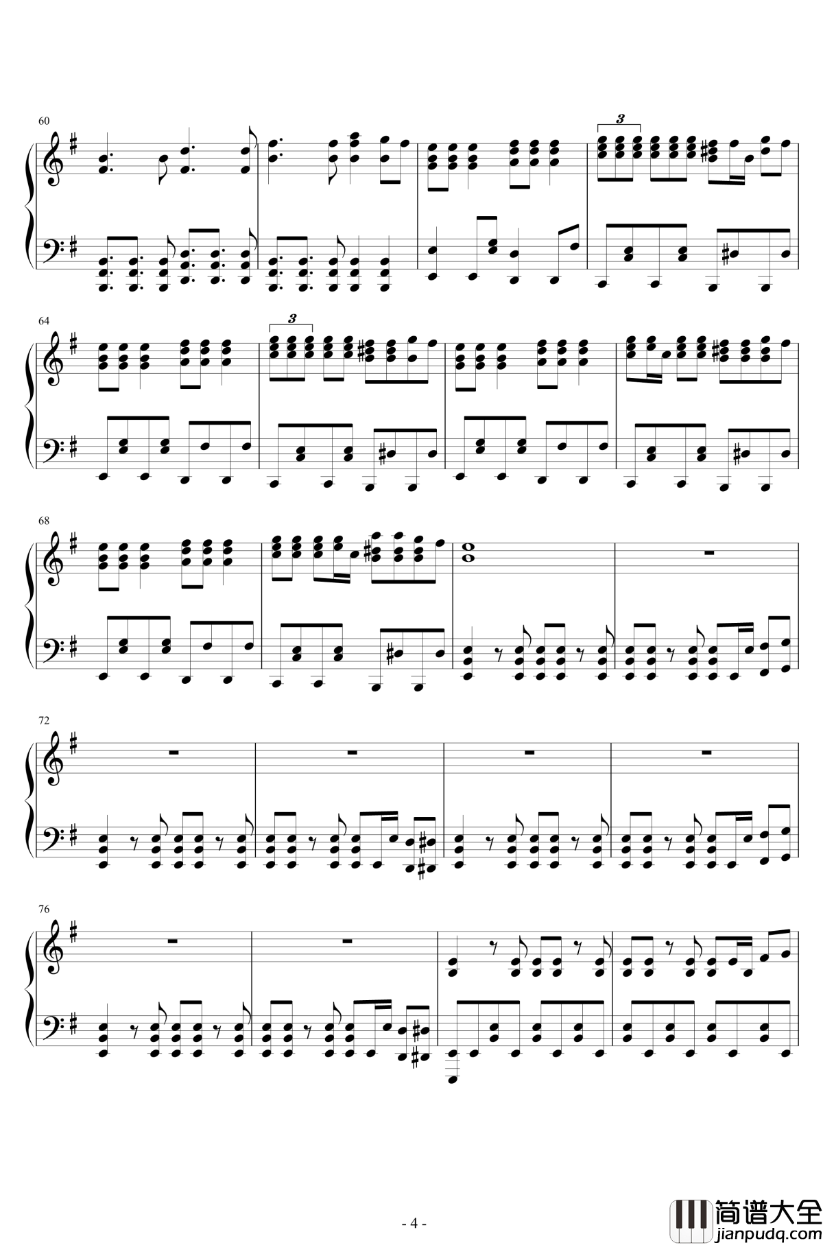 今夜も眠れない__病的な意味で钢琴谱_金爆