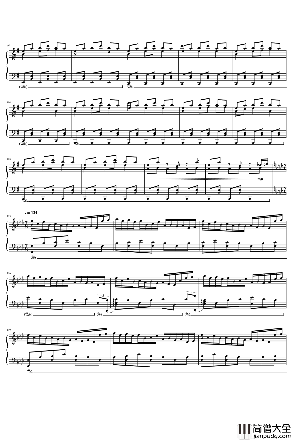 东方开场曲串烧钢琴谱_东方project