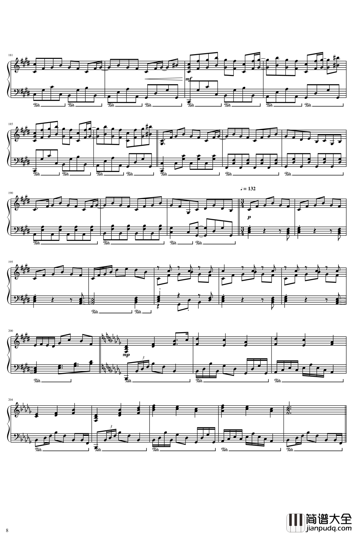 东方开场曲串烧钢琴谱_东方project