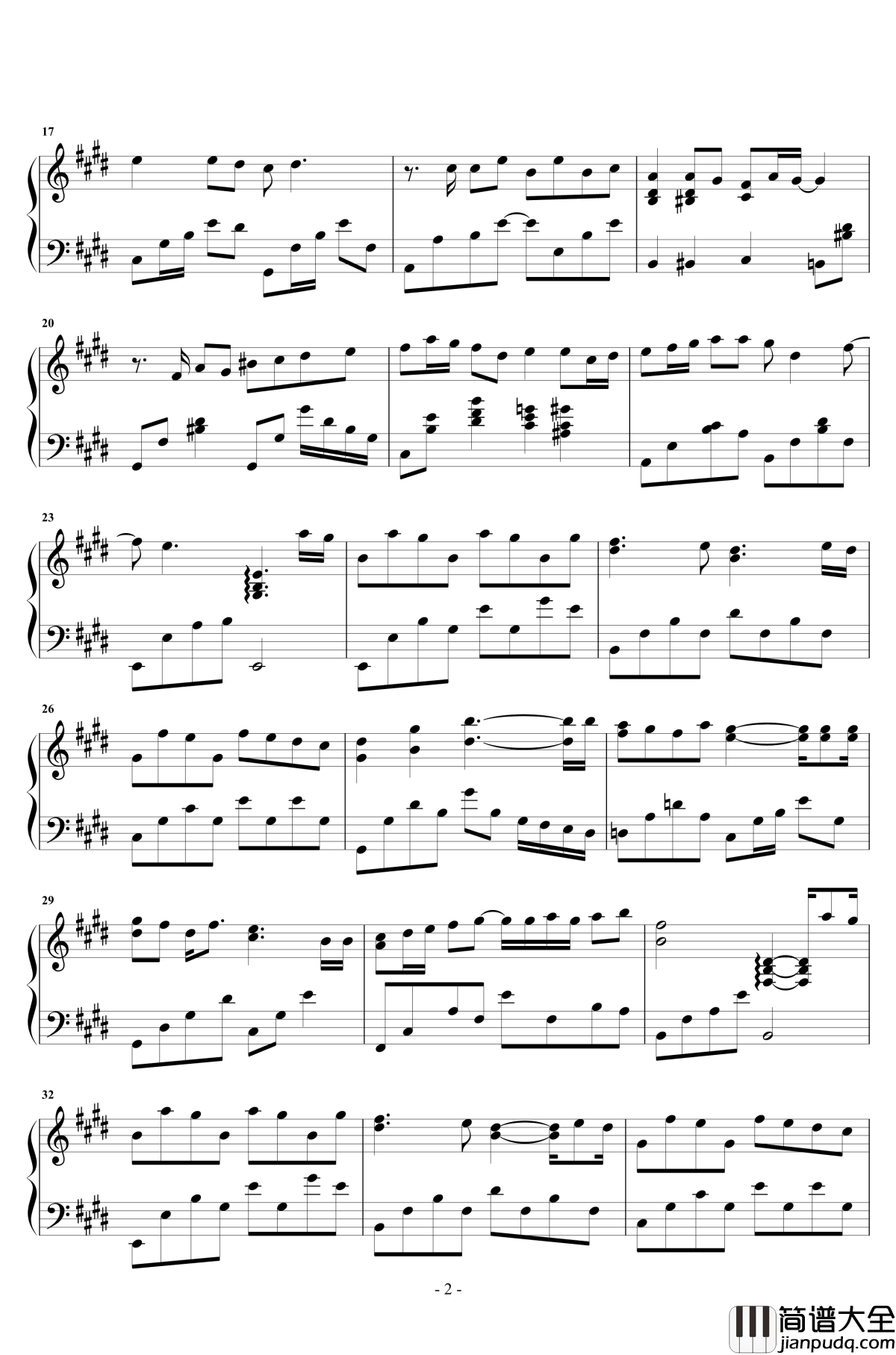 最暖的忧伤钢琴谱_华丽独奏_田馥甄