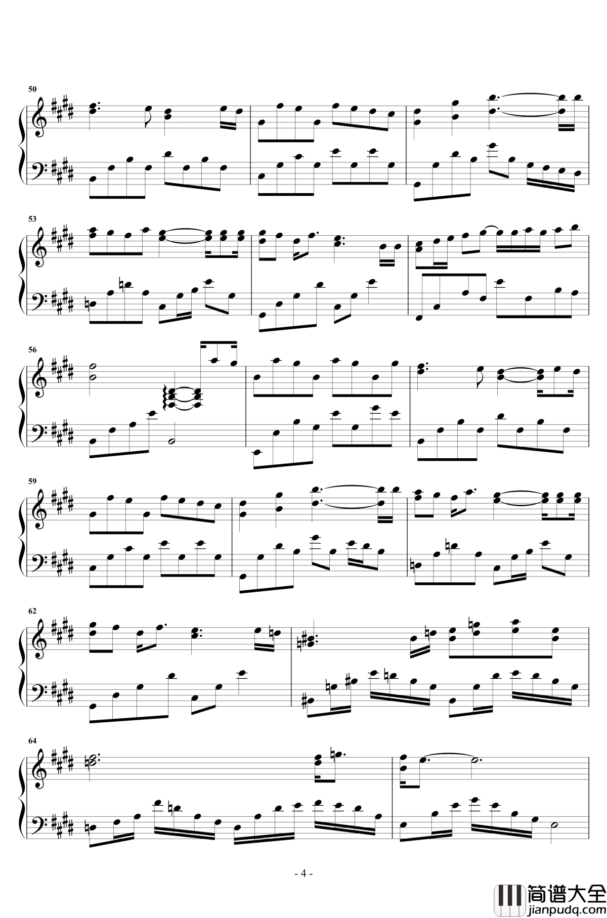 最暖的忧伤钢琴谱_华丽独奏_田馥甄