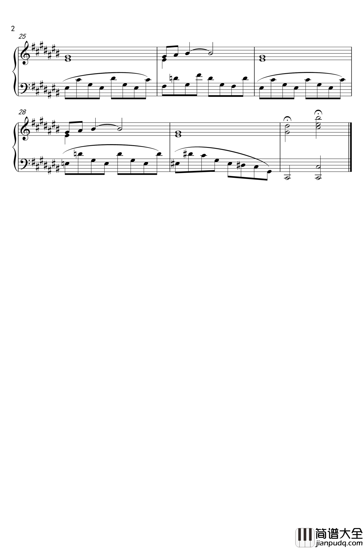 抱擁钢琴谱_终将成为你_大島ミチル