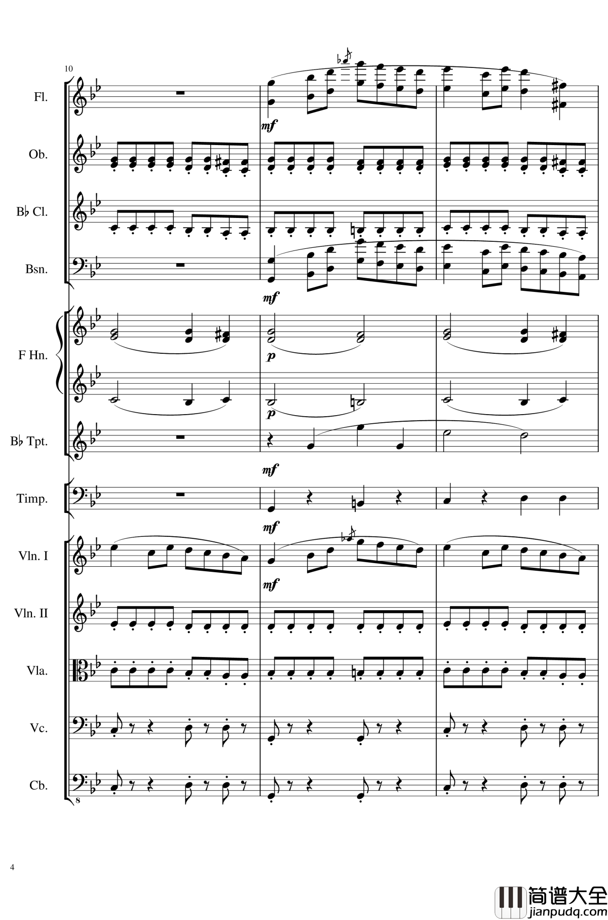 4_Contredanses_for_Chamber_Orchestra,_Op.120_No.2钢琴谱_一个球_钢琴谱