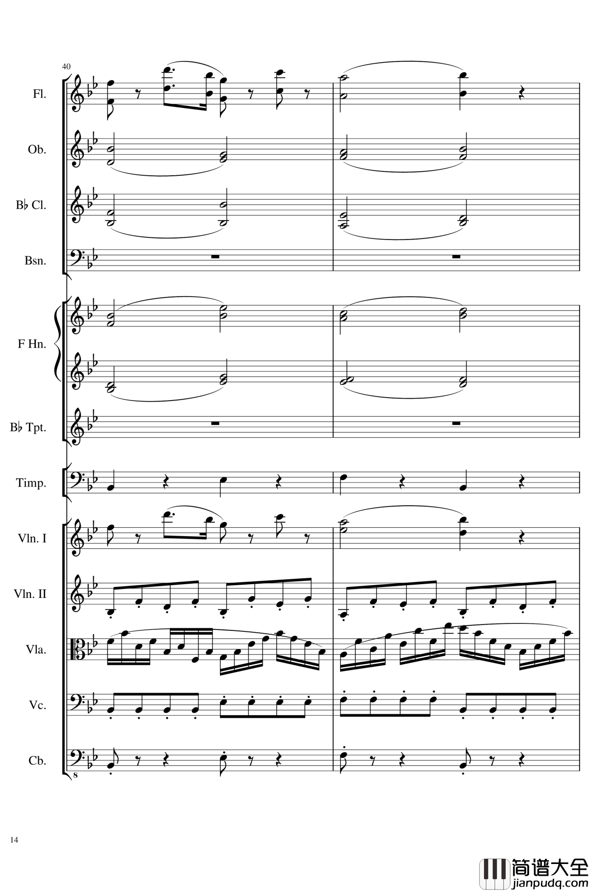 4_Contredanses_for_Chamber_Orchestra,_Op.120_No.2钢琴谱_一个球_钢琴谱