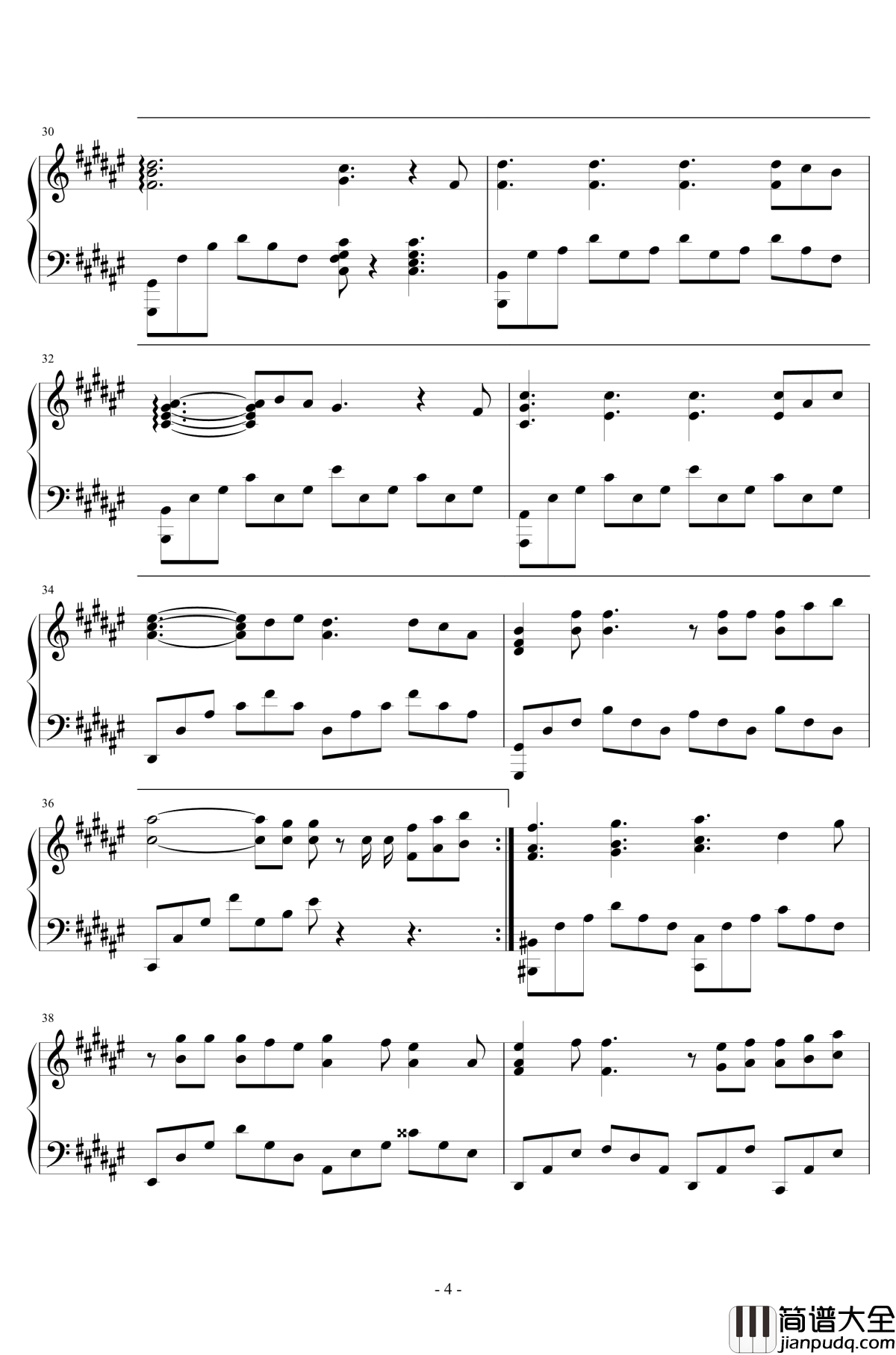 Wonderful_U钢琴谱_完美独奏版_aga