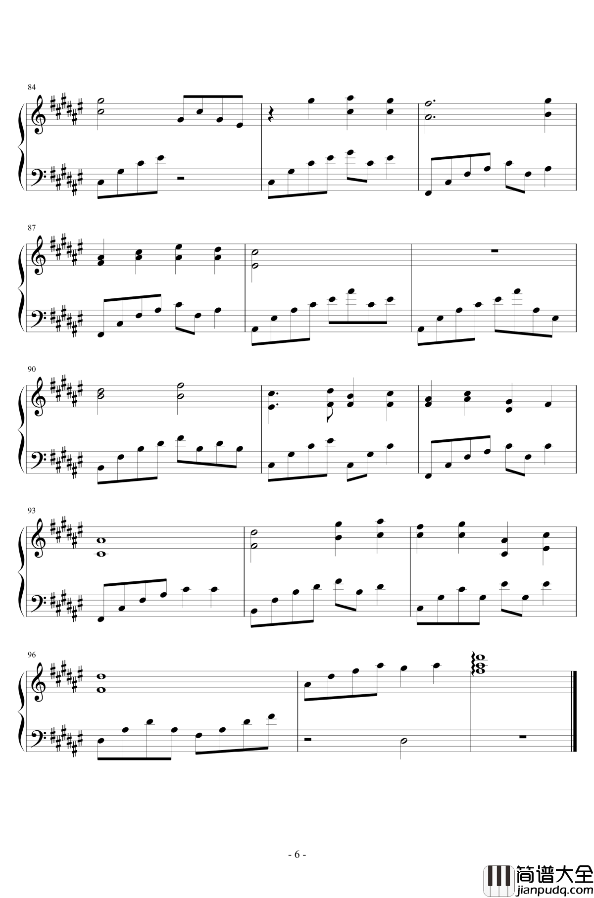 云水禅心钢琴谱_完美独奏版_ediq