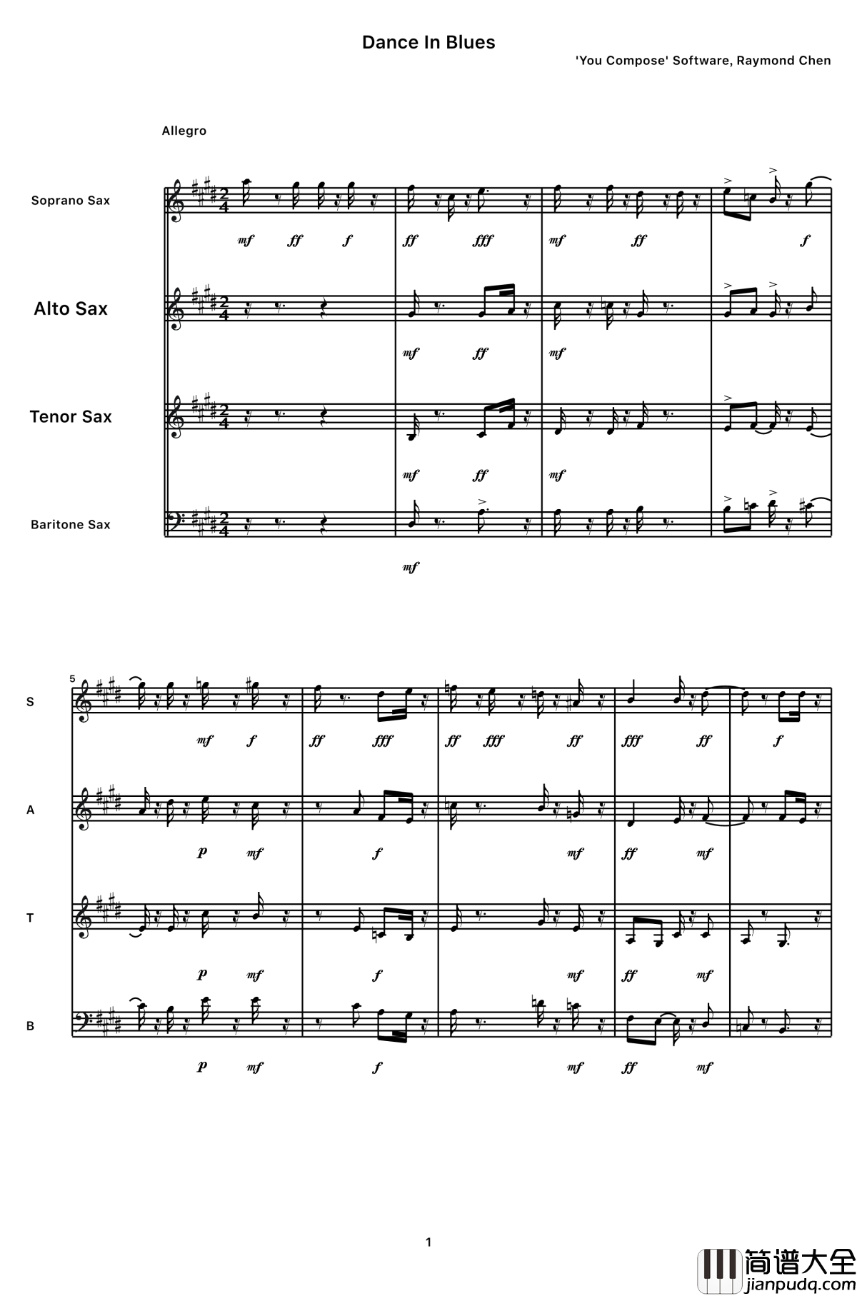 Dance_in_Blues钢琴谱_陈文戈