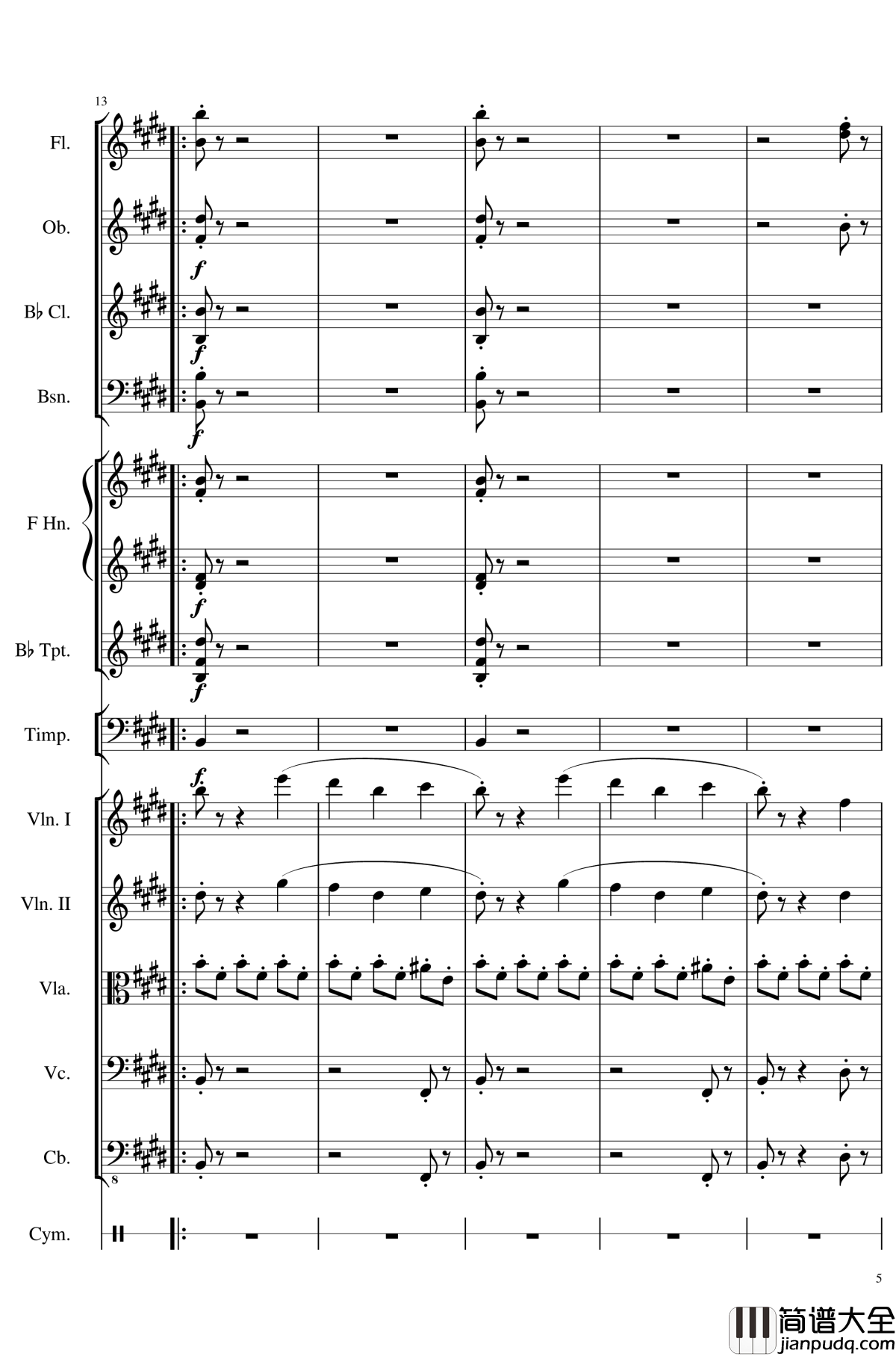 4_Contredanse_for_Chamber_Orchestra,_Op.120钢琴谱_No.3_一个球