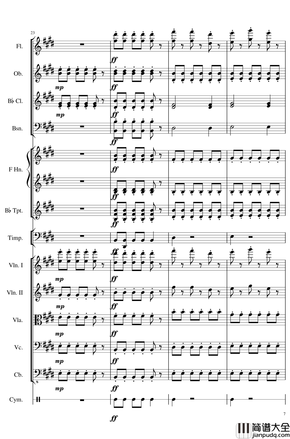 4_Contredanse_for_Chamber_Orchestra,_Op.120钢琴谱_No.3_一个球