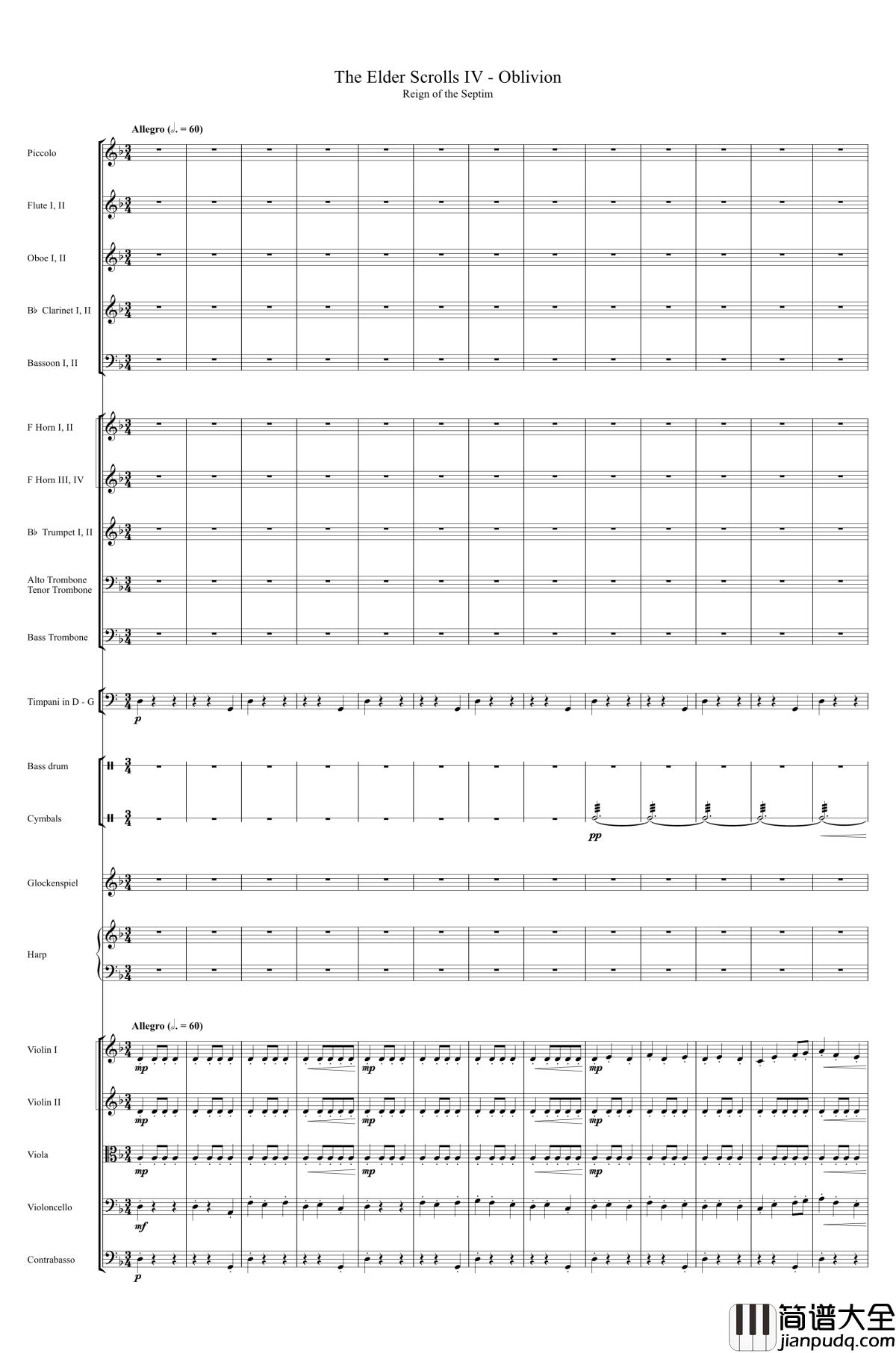 The_Elder_Scrolls_IV___Oblivion钢琴谱_The_Elder_Scrolls