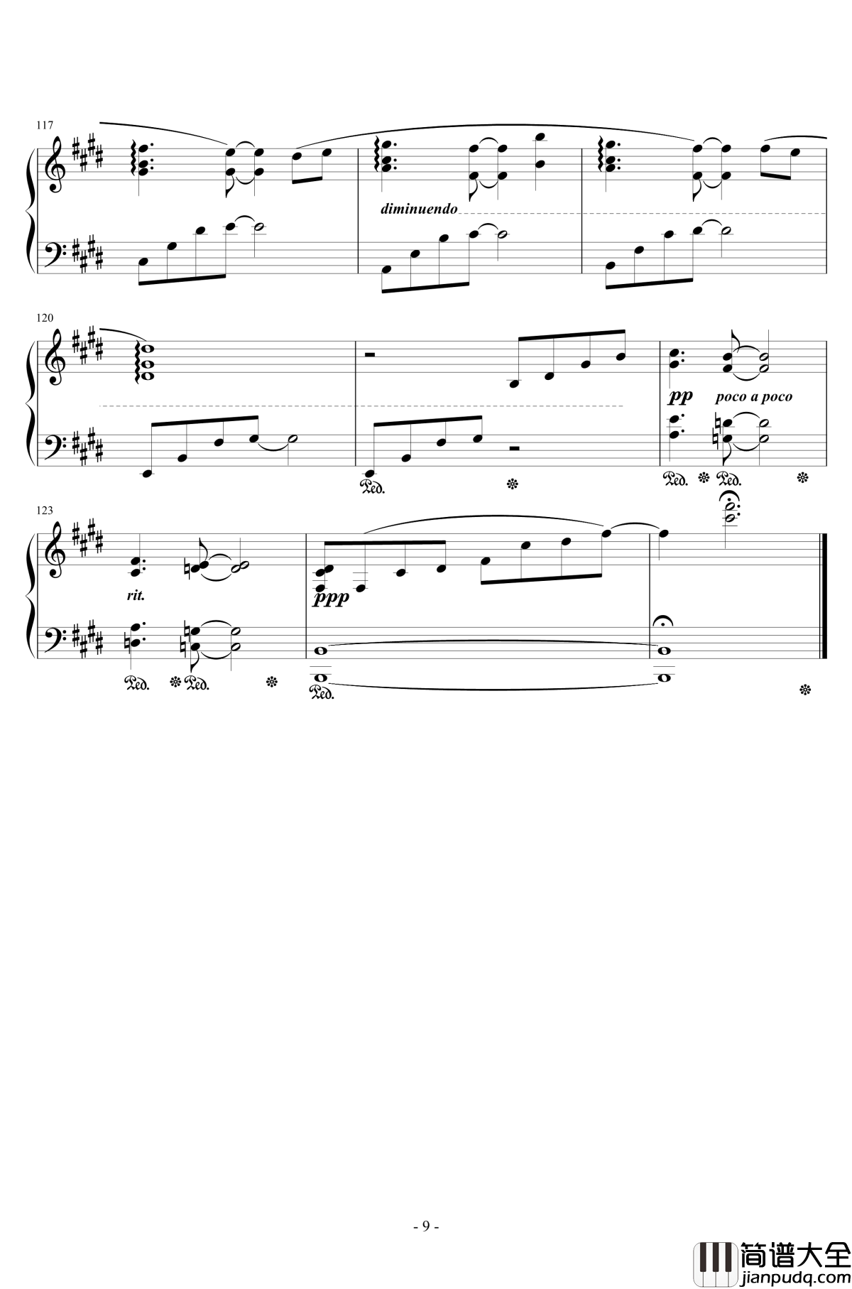 いのちの名前钢琴谱_李小熊改编_広橋真紀子