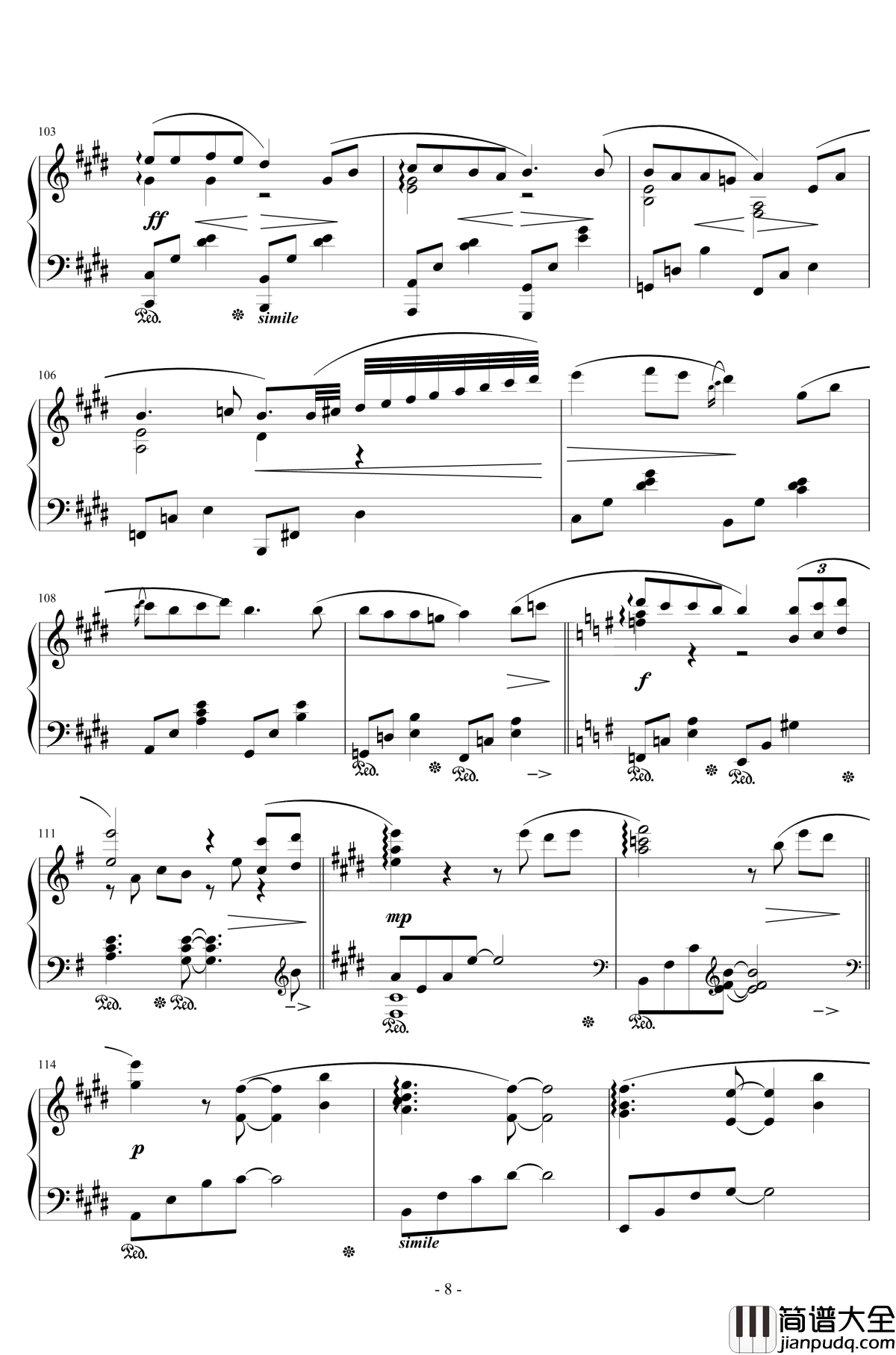 いのちの名前钢琴谱_李小熊改编_広橋真紀子