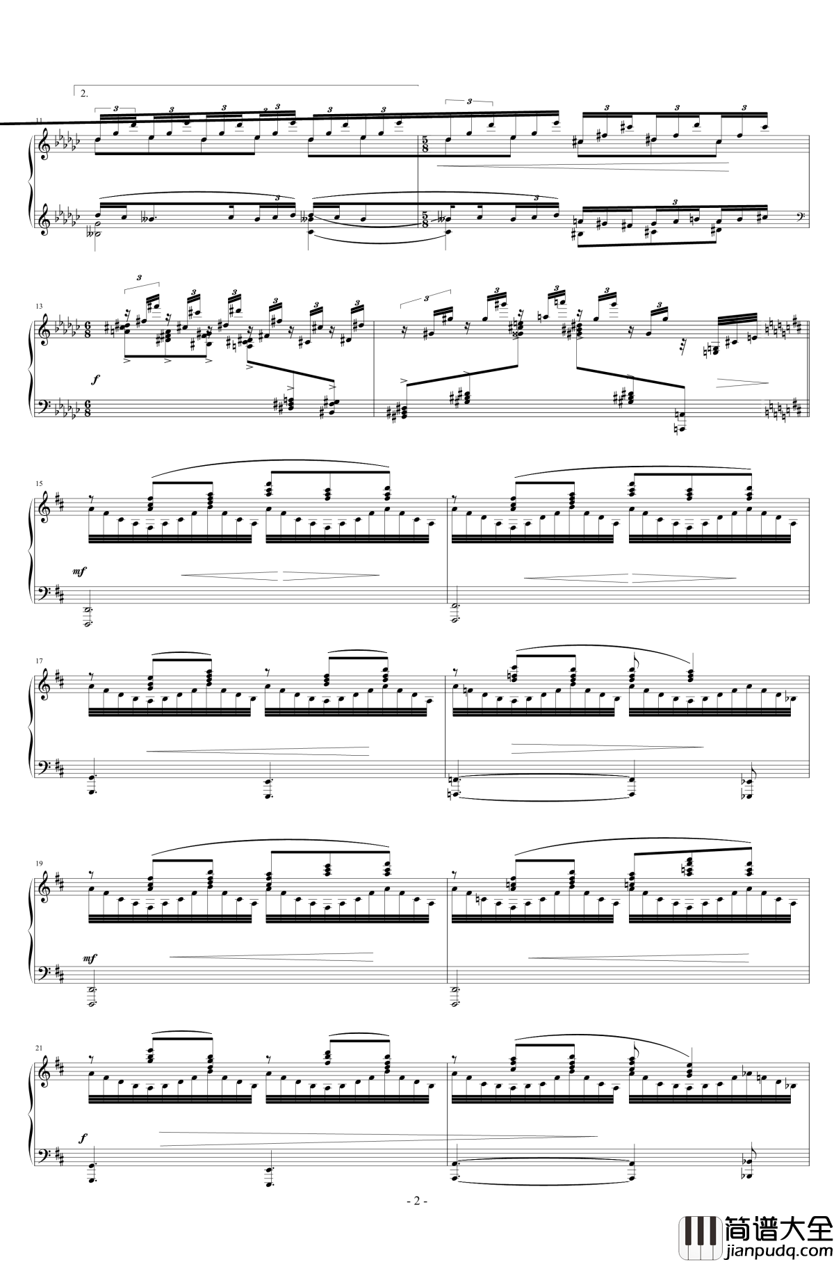 _飞舞的山泉钢琴谱_mimi0318