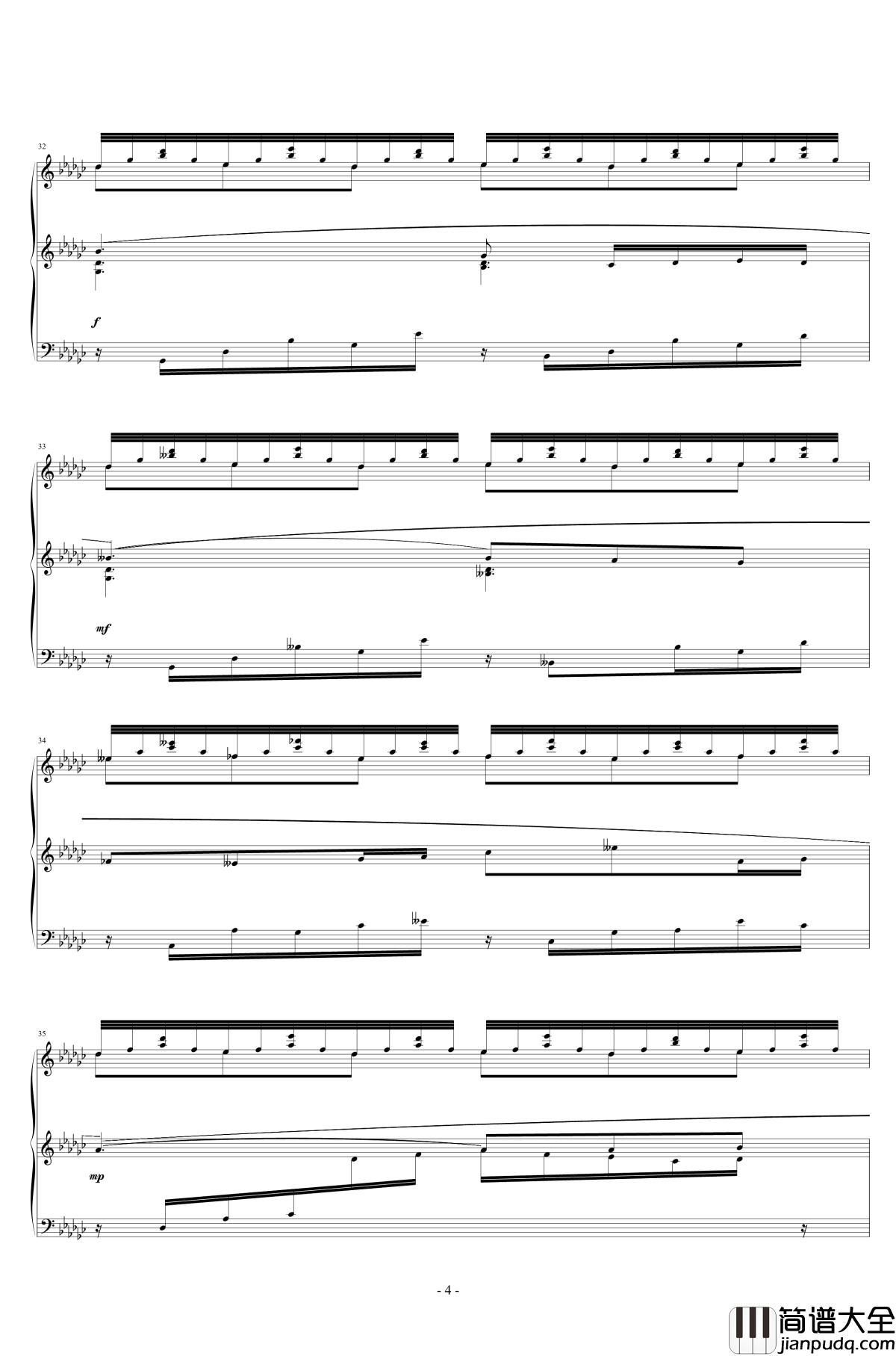 _飞舞的山泉钢琴谱_mimi0318