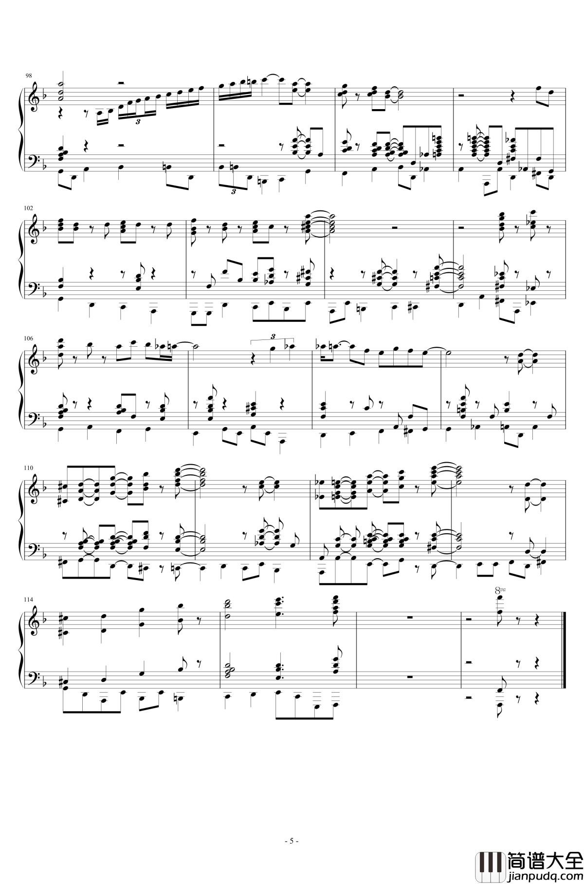 tangerine钢琴谱_Beegie_Adair