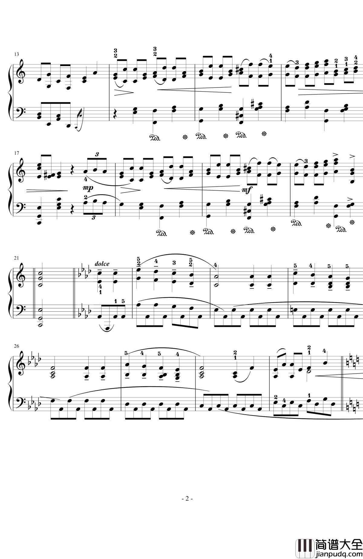 加沃特舞曲钢琴谱_Op.94__No.6_西贝柳斯