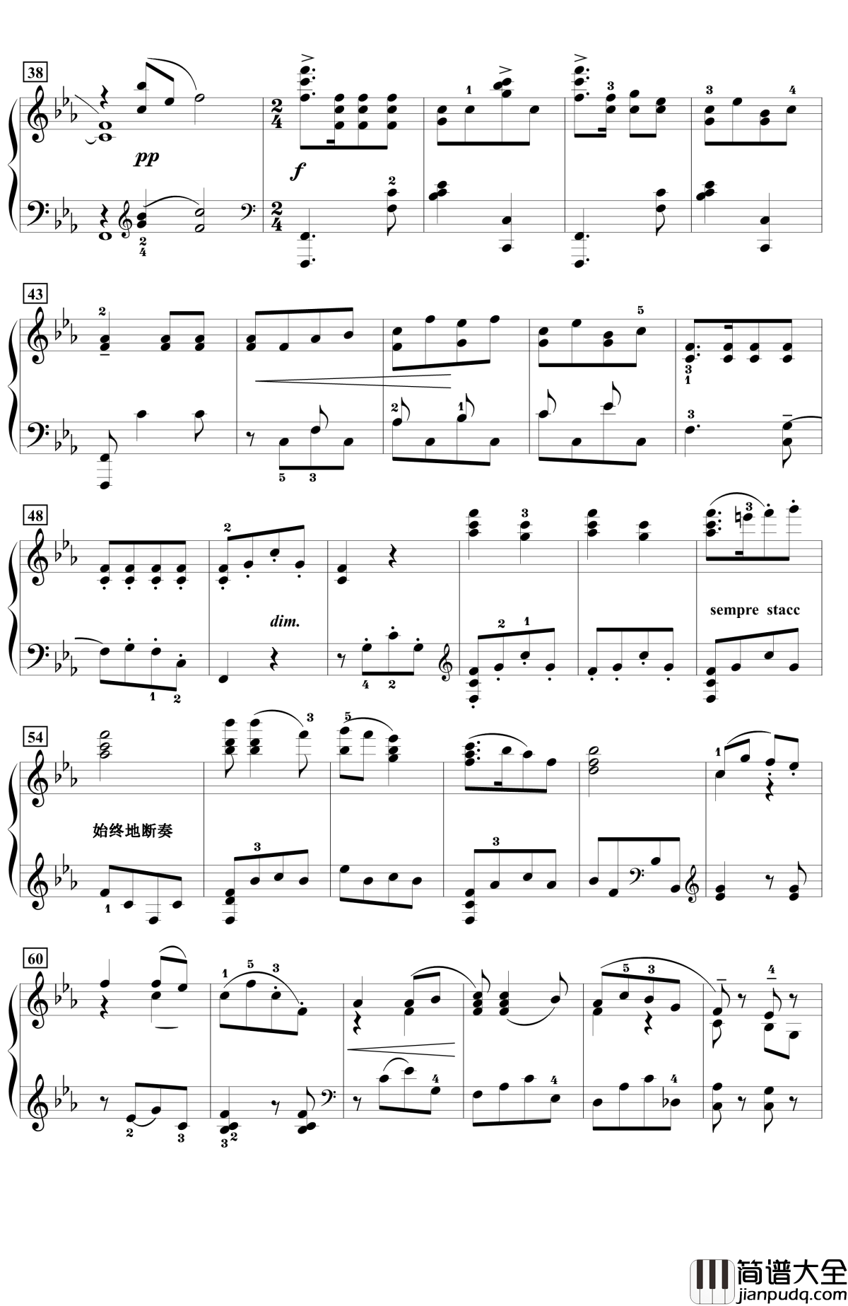 山丹丹开花红艳艳钢琴谱_改编版_王建中