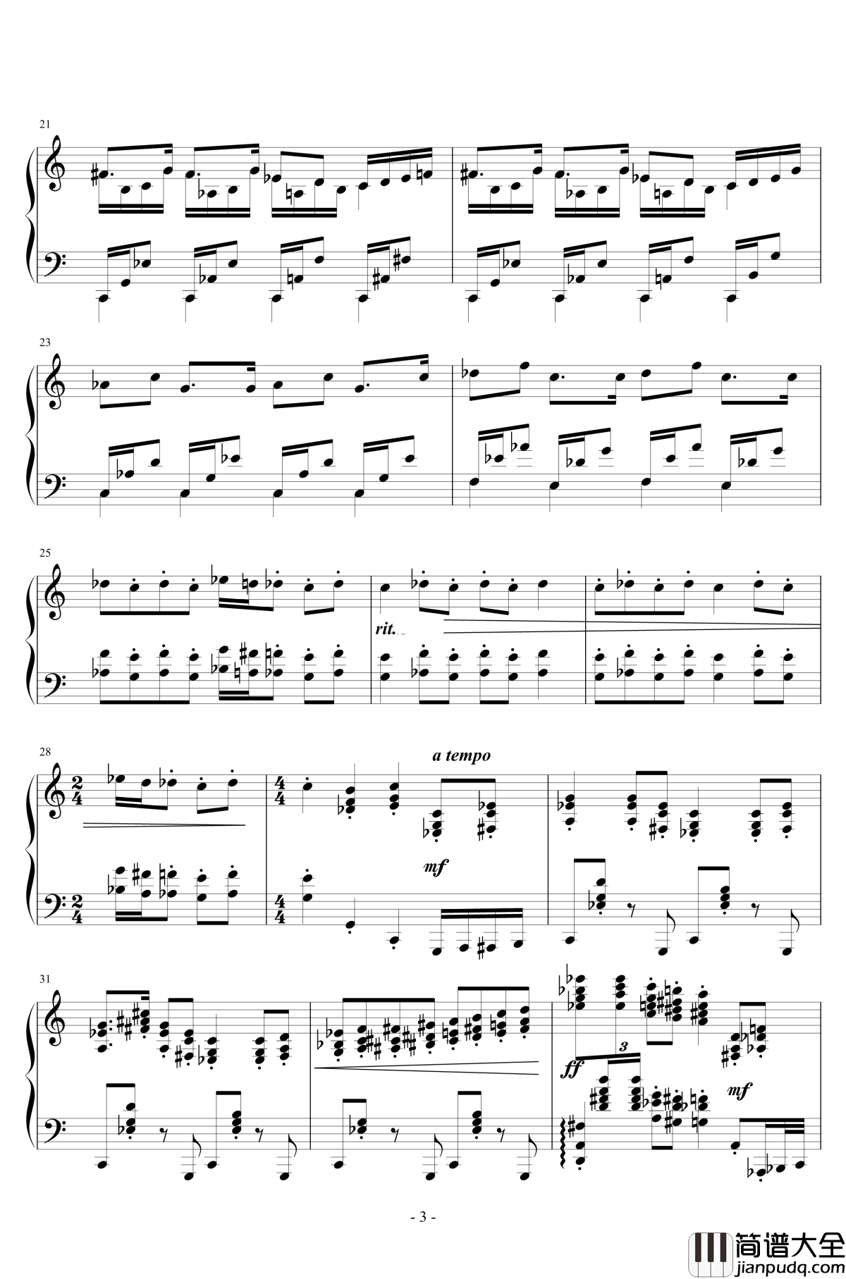 小品钢琴谱_礼北