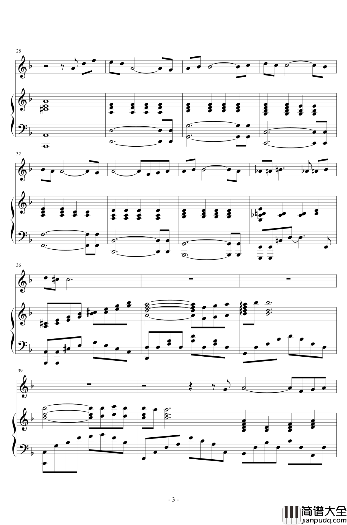 放手钢琴谱_泽大大