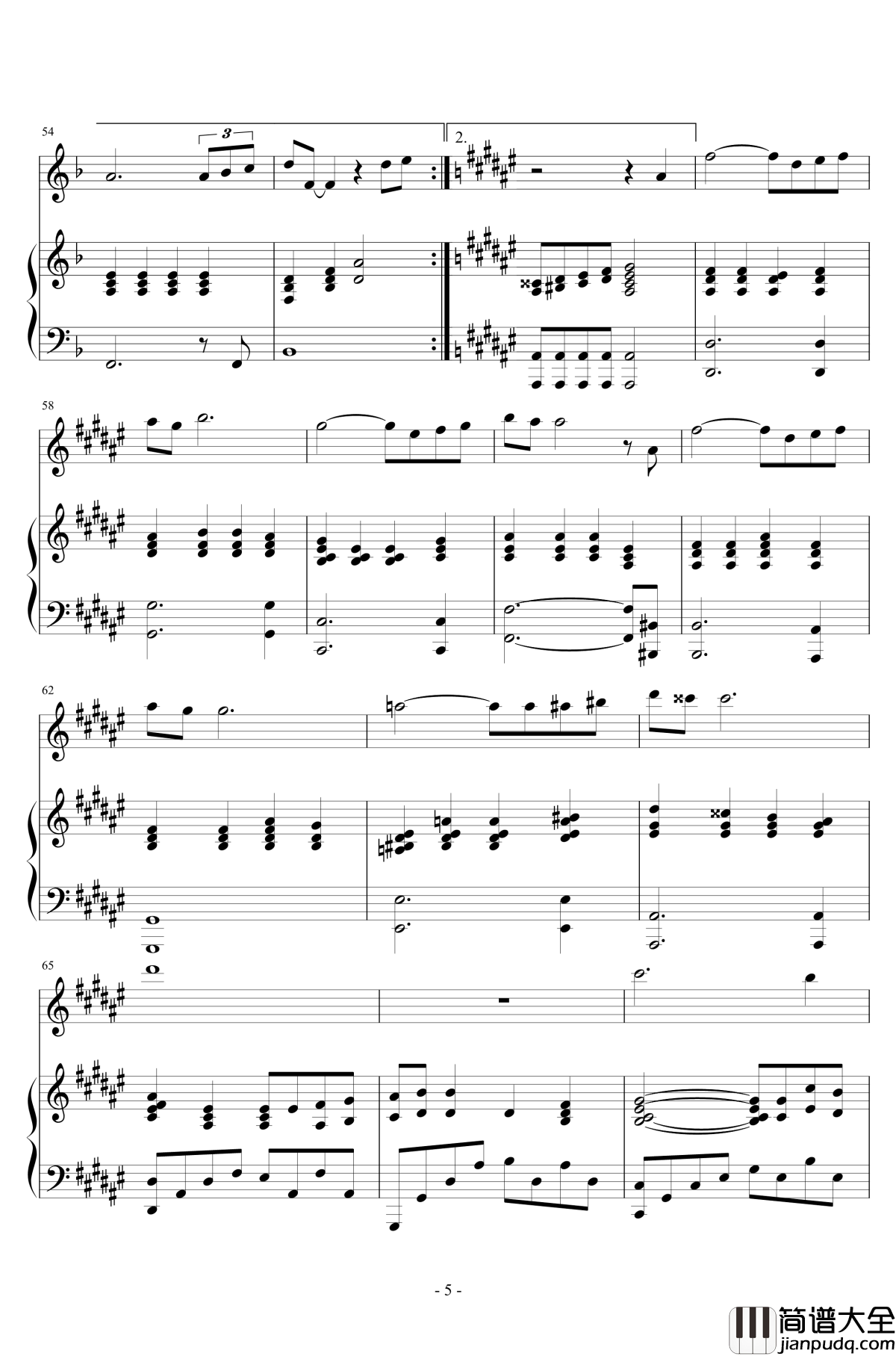 放手钢琴谱_泽大大