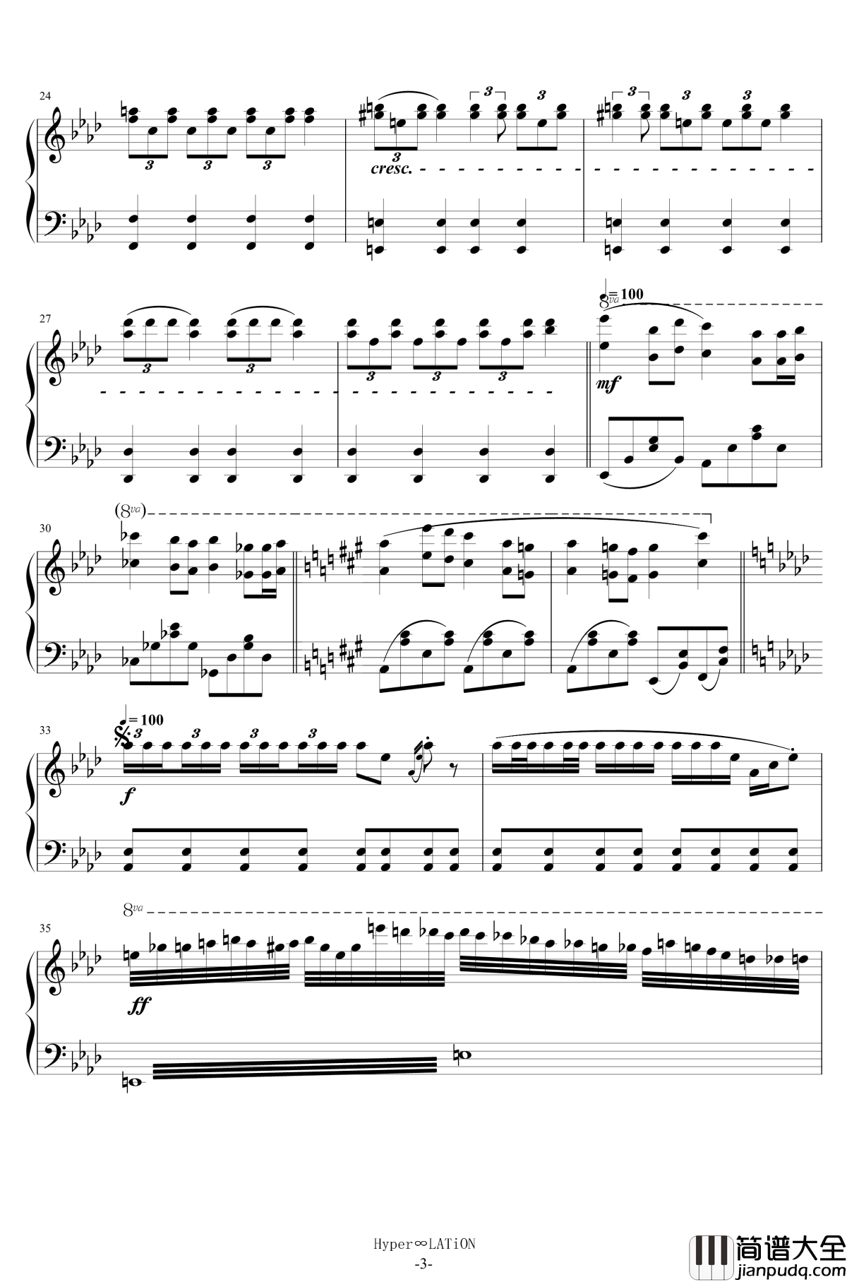 Hyper∞LATiON钢琴谱_初音未来