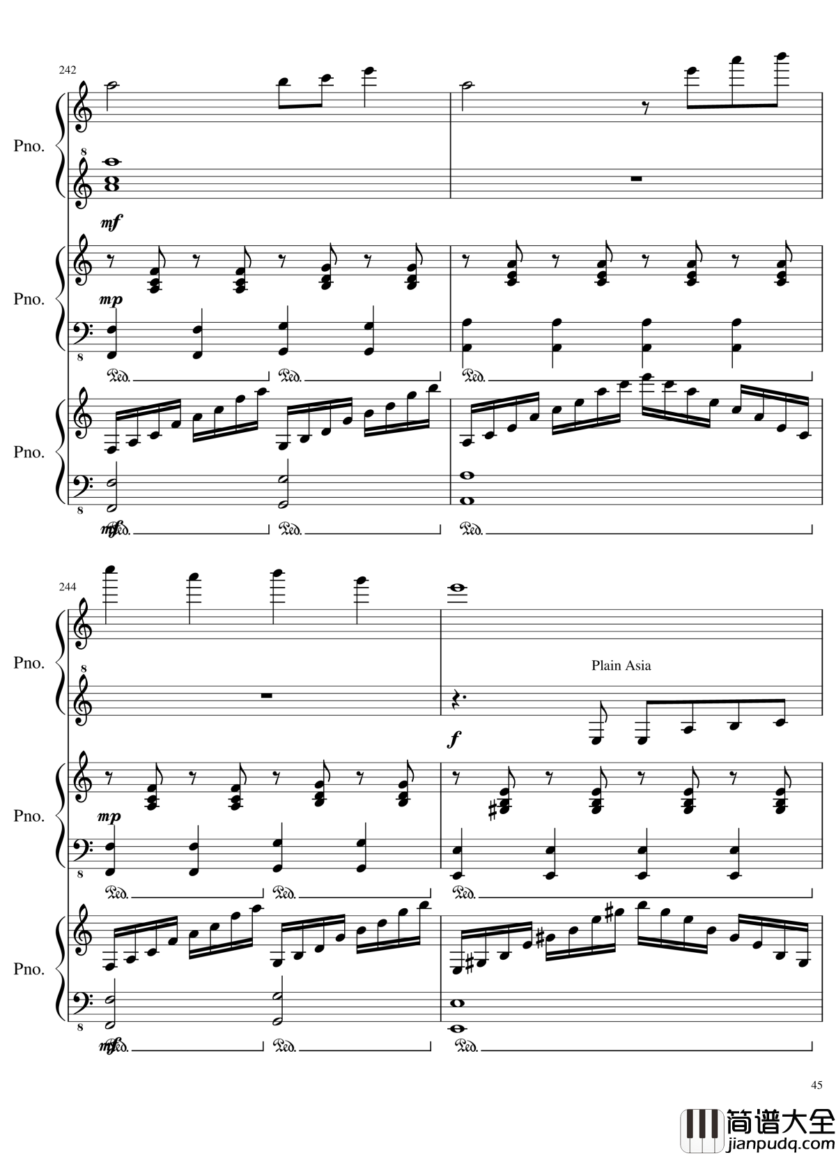 由红魔乡到永夜抄的旋律钢琴谱_东方projec