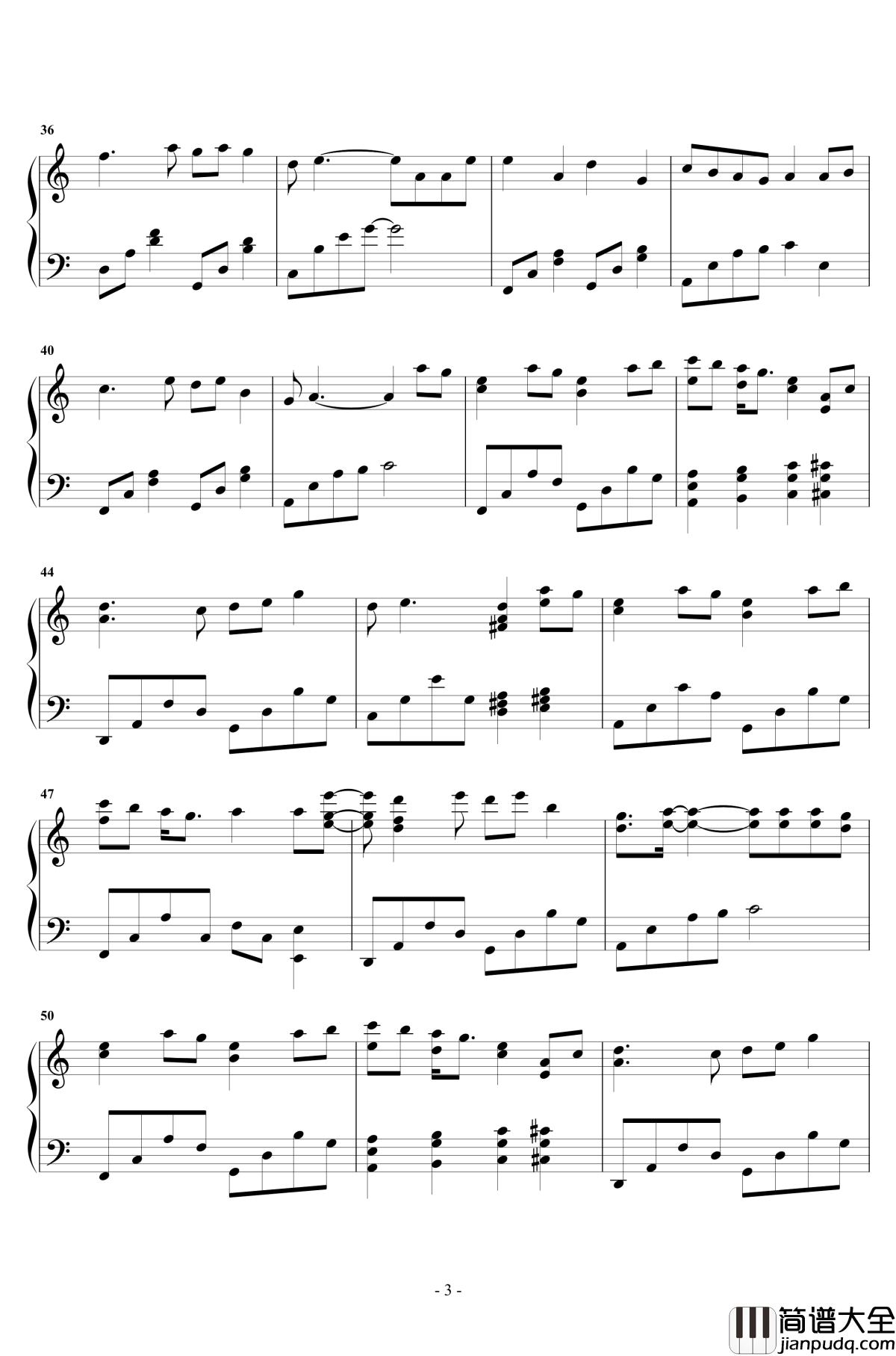 桃花诺钢琴谱_华丽独奏_邓紫棋