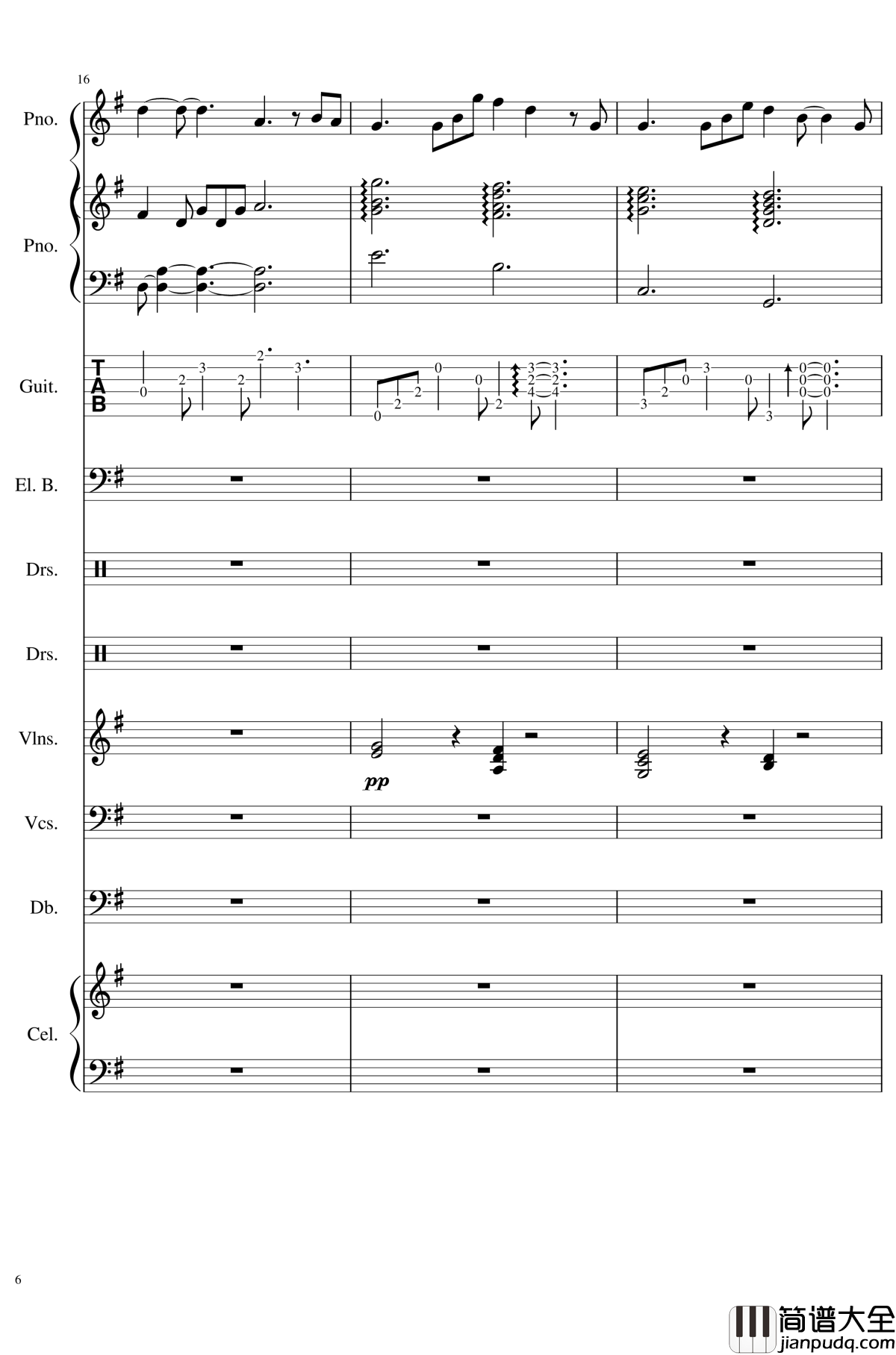 如果有来生钢琴谱_总谱_乐队谱