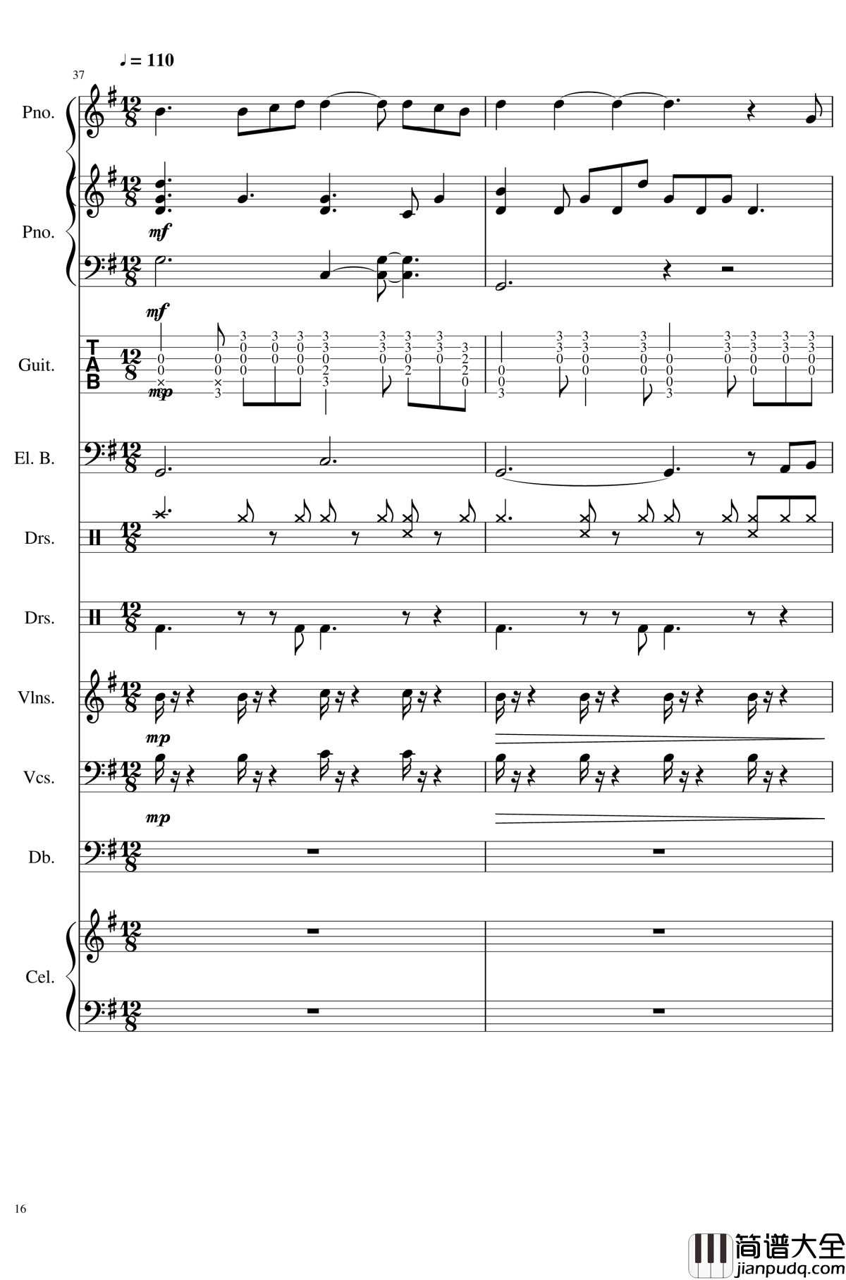 如果有来生钢琴谱_总谱_乐队谱