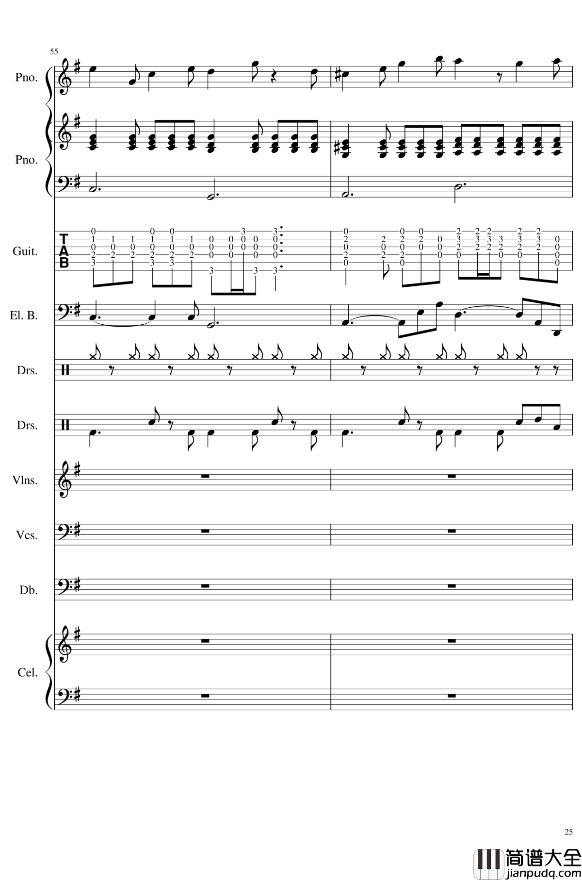 如果有来生钢琴谱_总谱_乐队谱