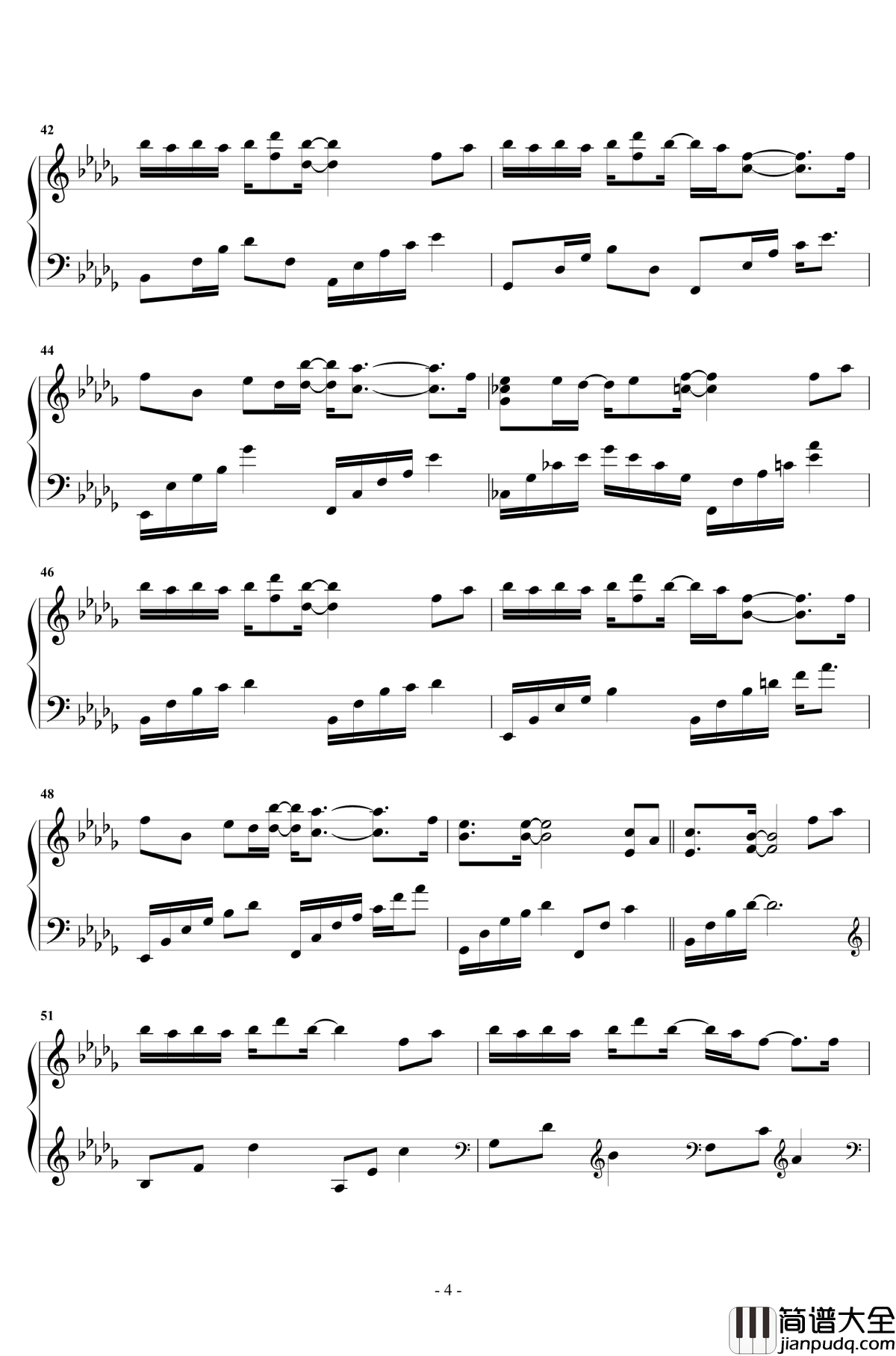 当歌钢琴谱_华丽独奏_叶炫清