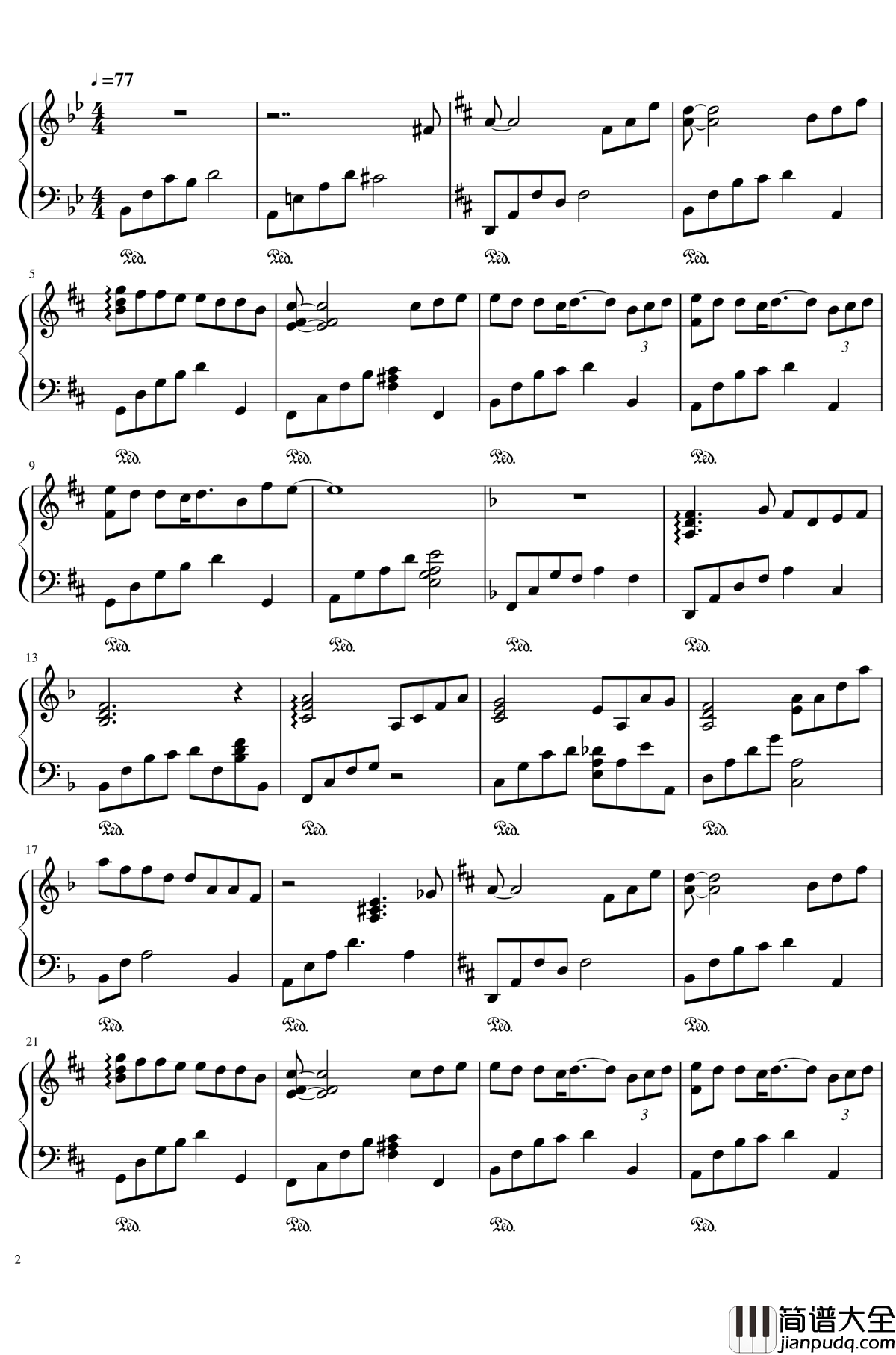 愛のテーマ钢琴谱_迪迦奥特曼