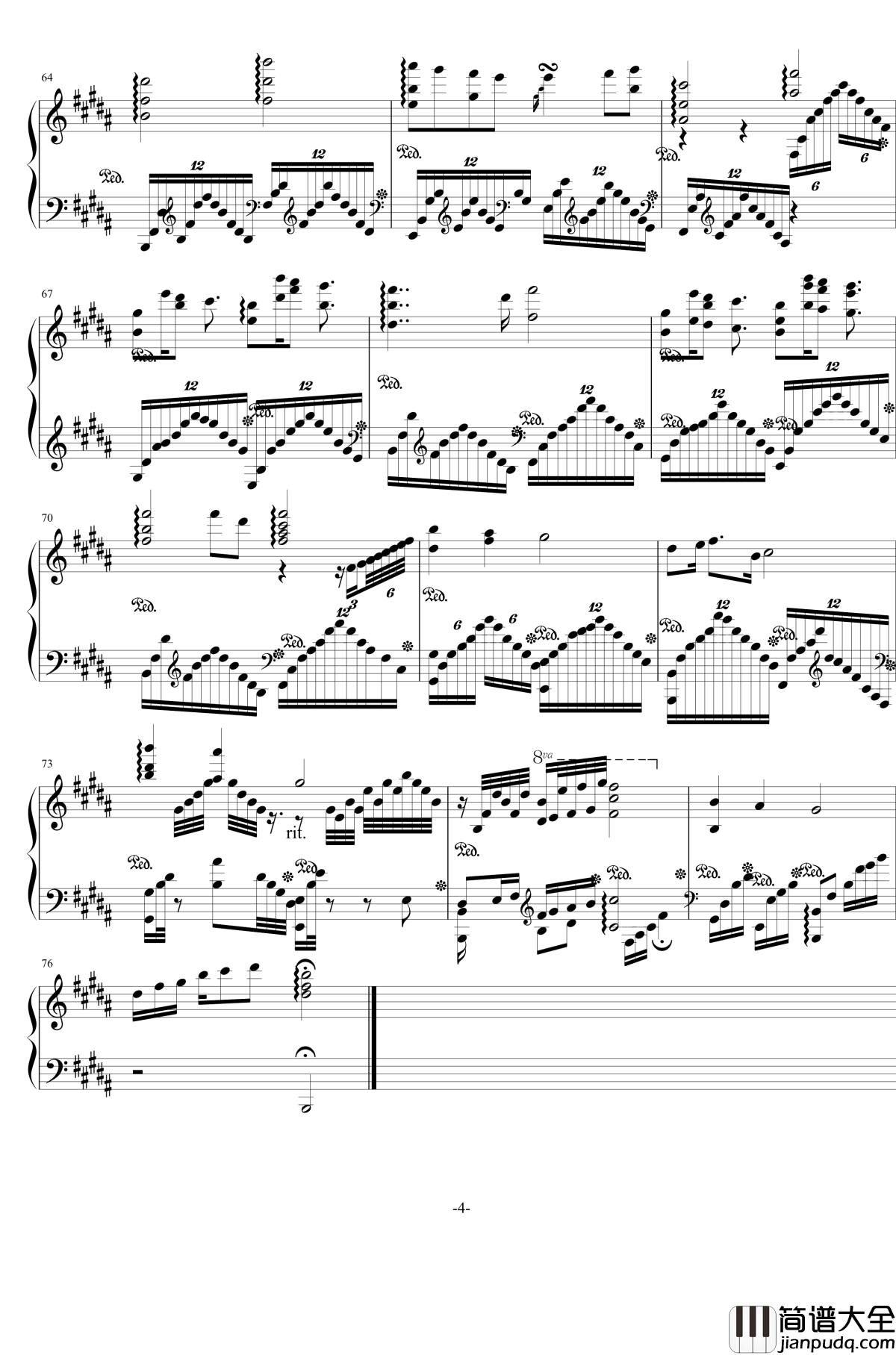 薛之谦歌曲串烧钢琴谱_薛之谦