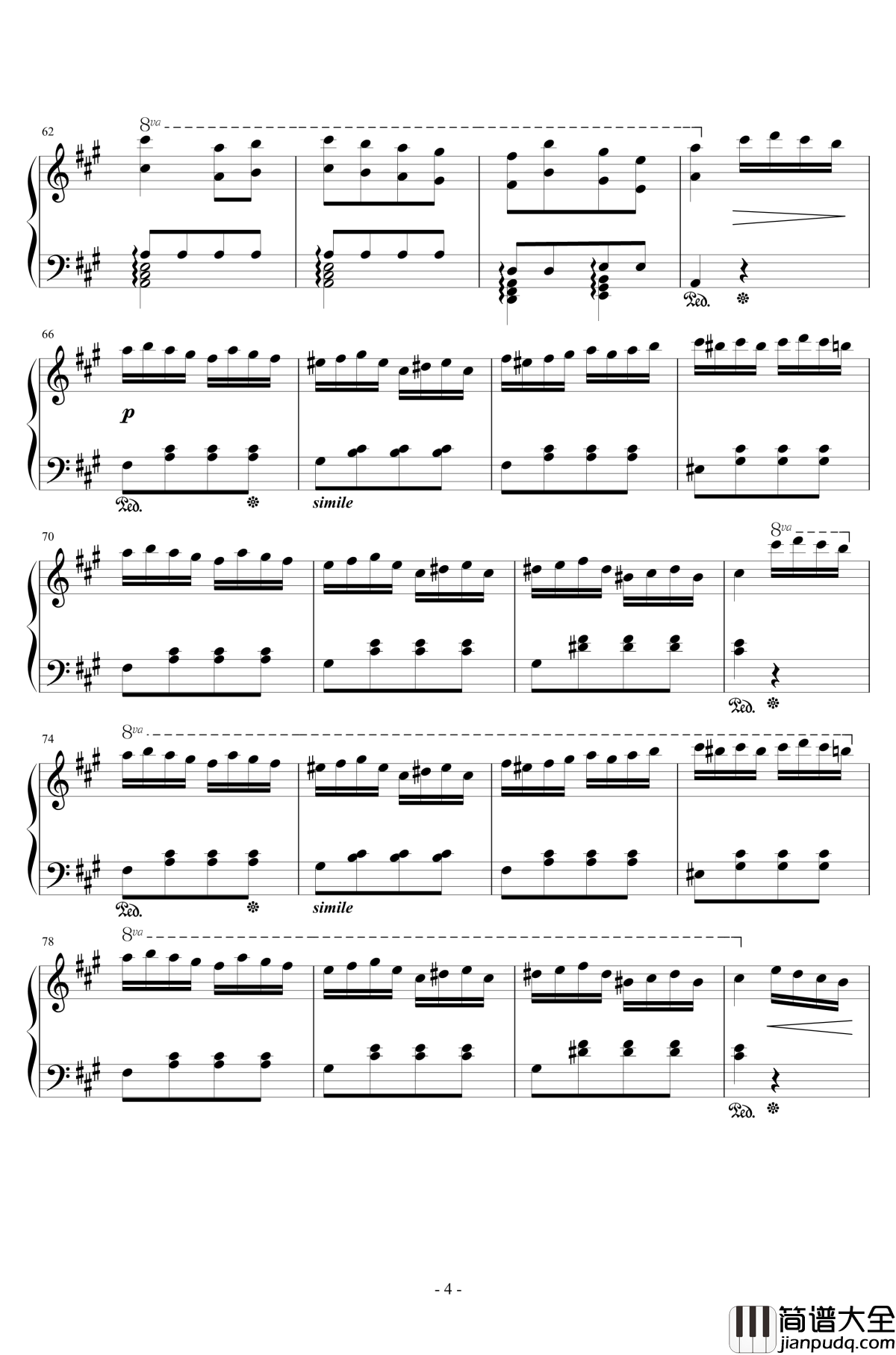 土耳其进行曲钢琴谱_李小熊改编_莫扎特