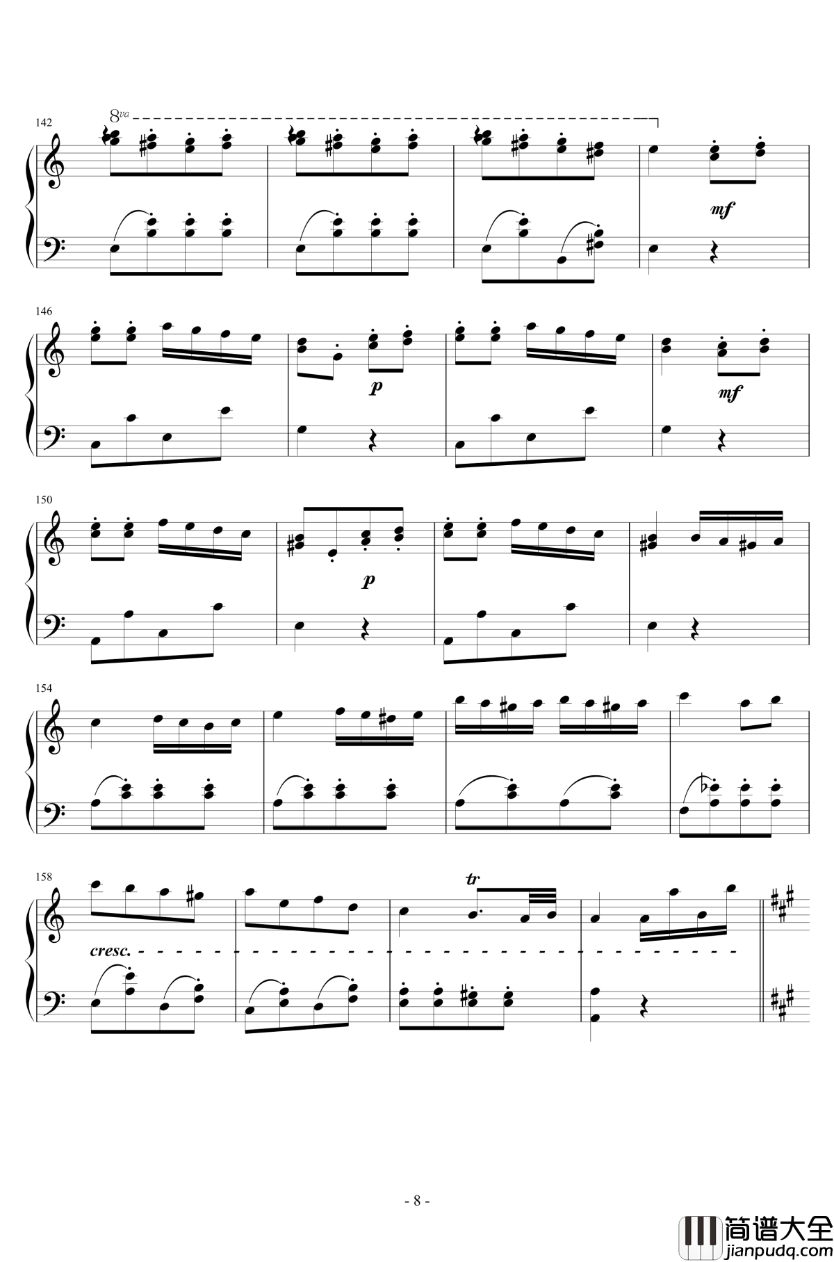 土耳其进行曲钢琴谱_李小熊改编_莫扎特