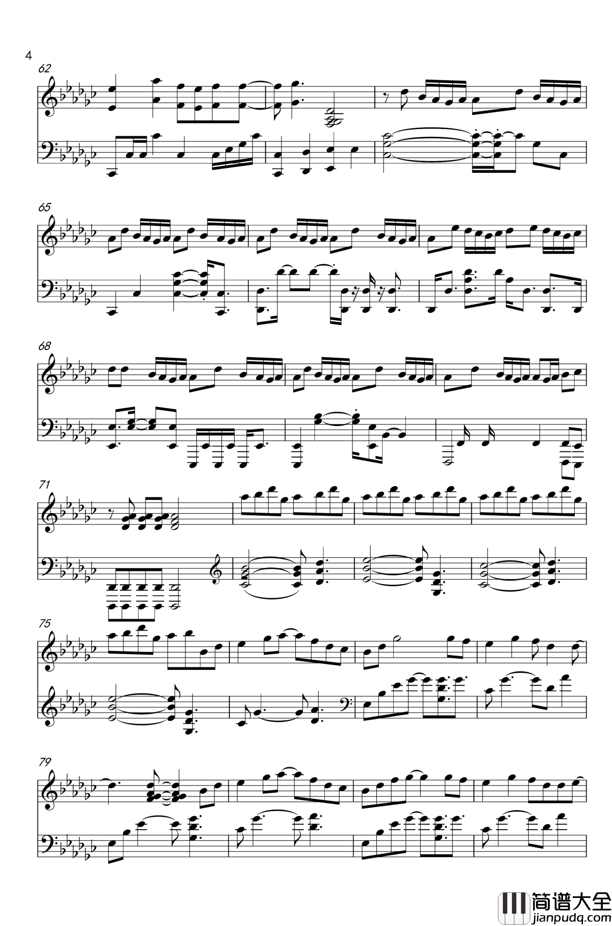 打上花火钢琴谱_独奏_米津玄师