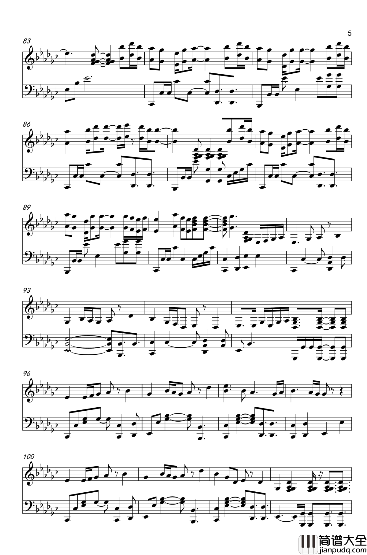 打上花火钢琴谱_独奏_米津玄师