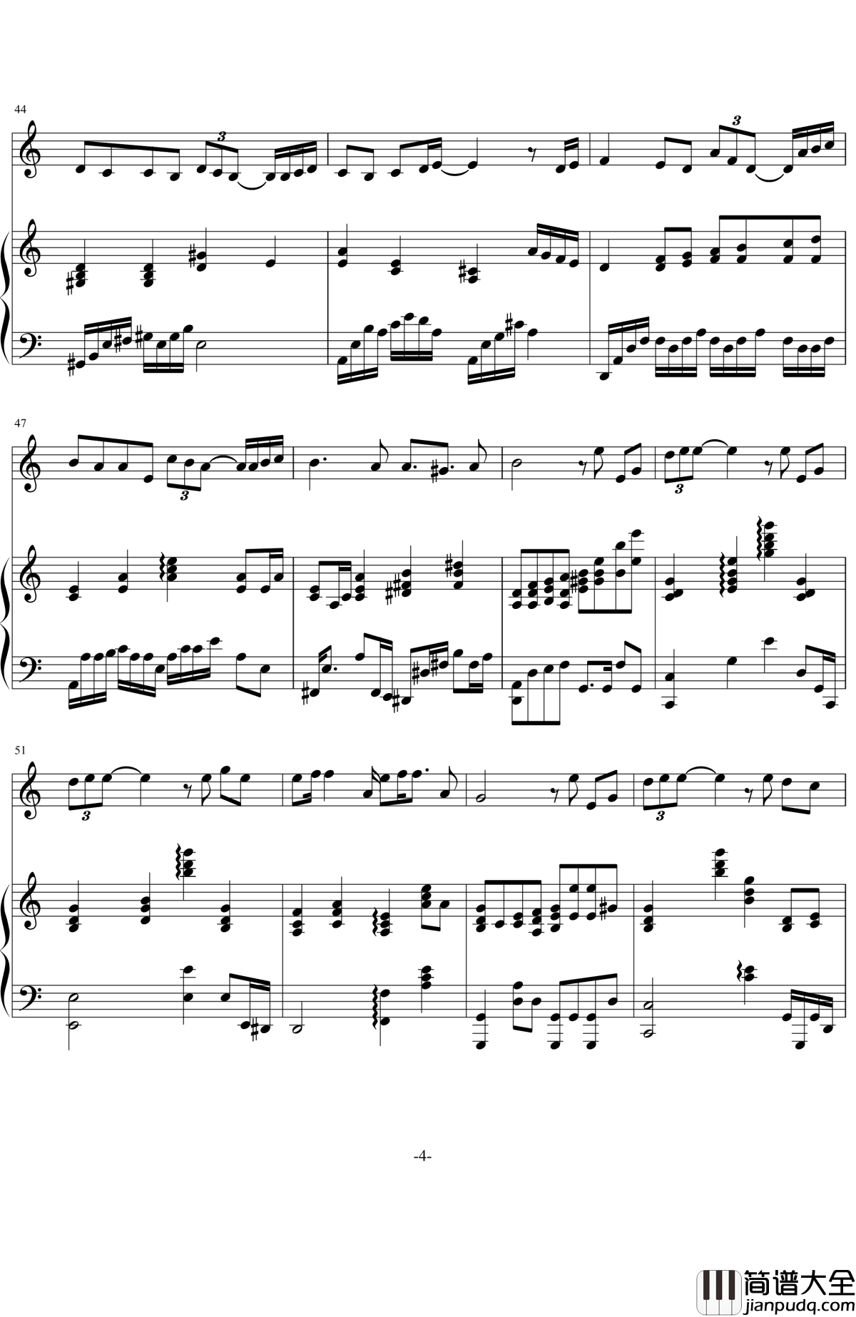 无条件钢琴谱_伴奏_陈奕迅