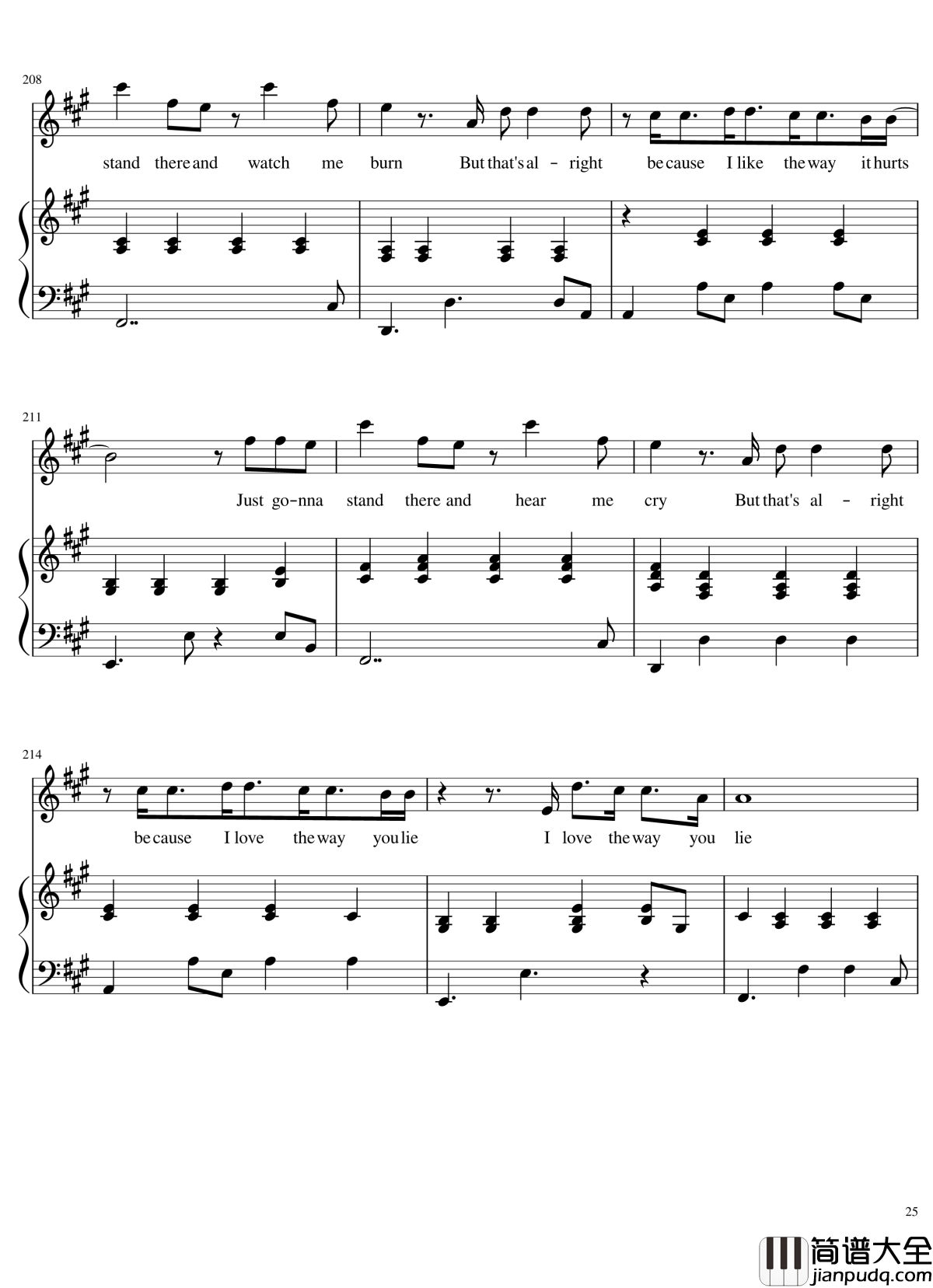 演唱会歌曲串烧钢琴谱_弹唱谱_华晨宇