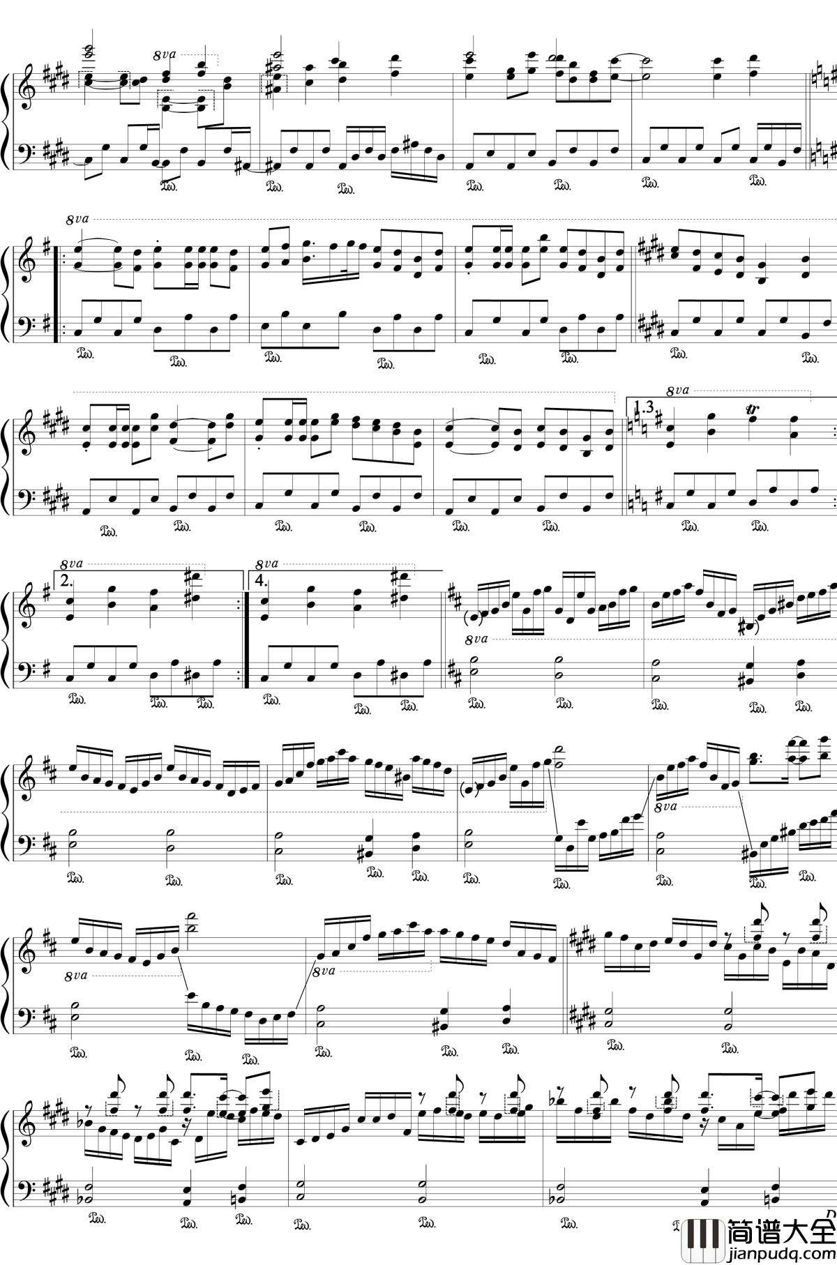 远野幻想物语钢琴谱_东方妖妖梦_东方project