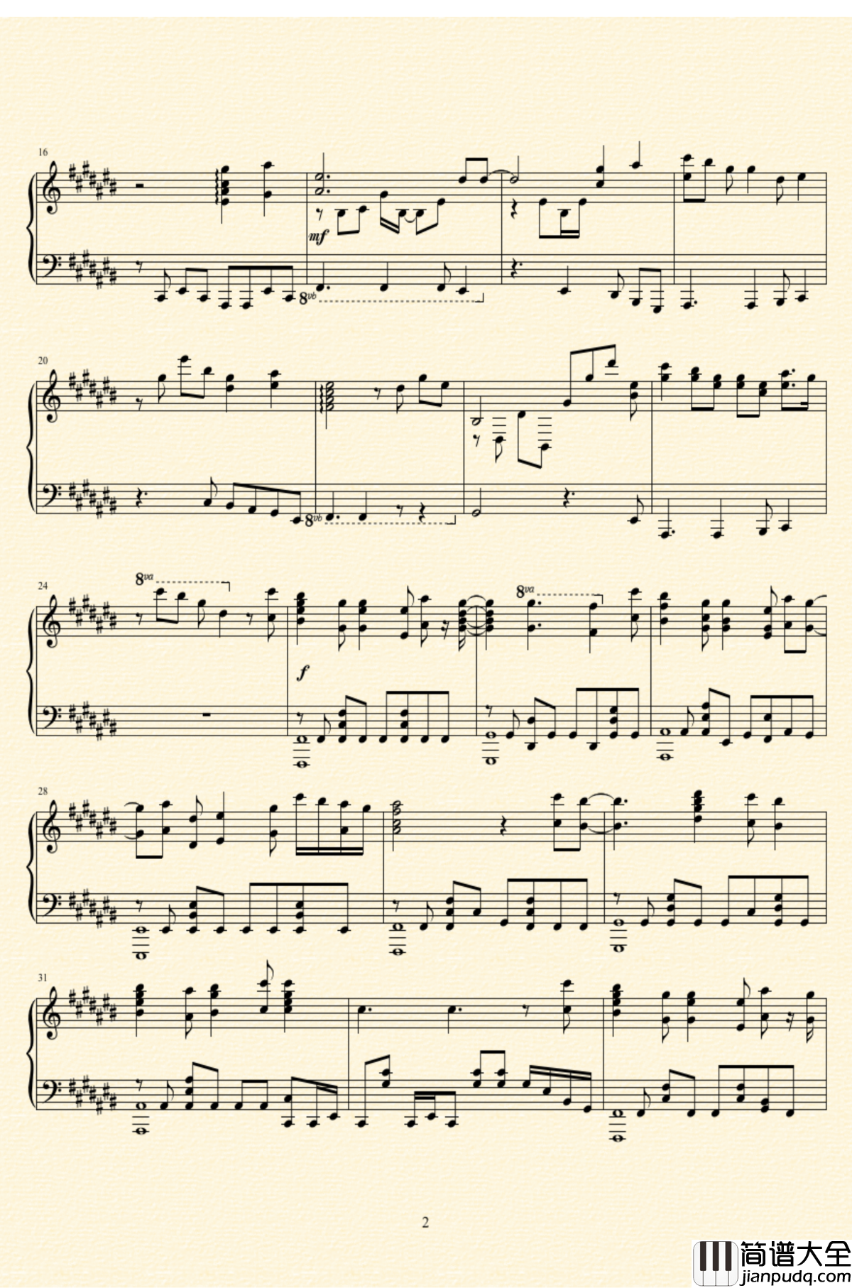 未明の君と薄明の魔法钢琴谱_来自多彩世界的明天ED__やなぎなぎ