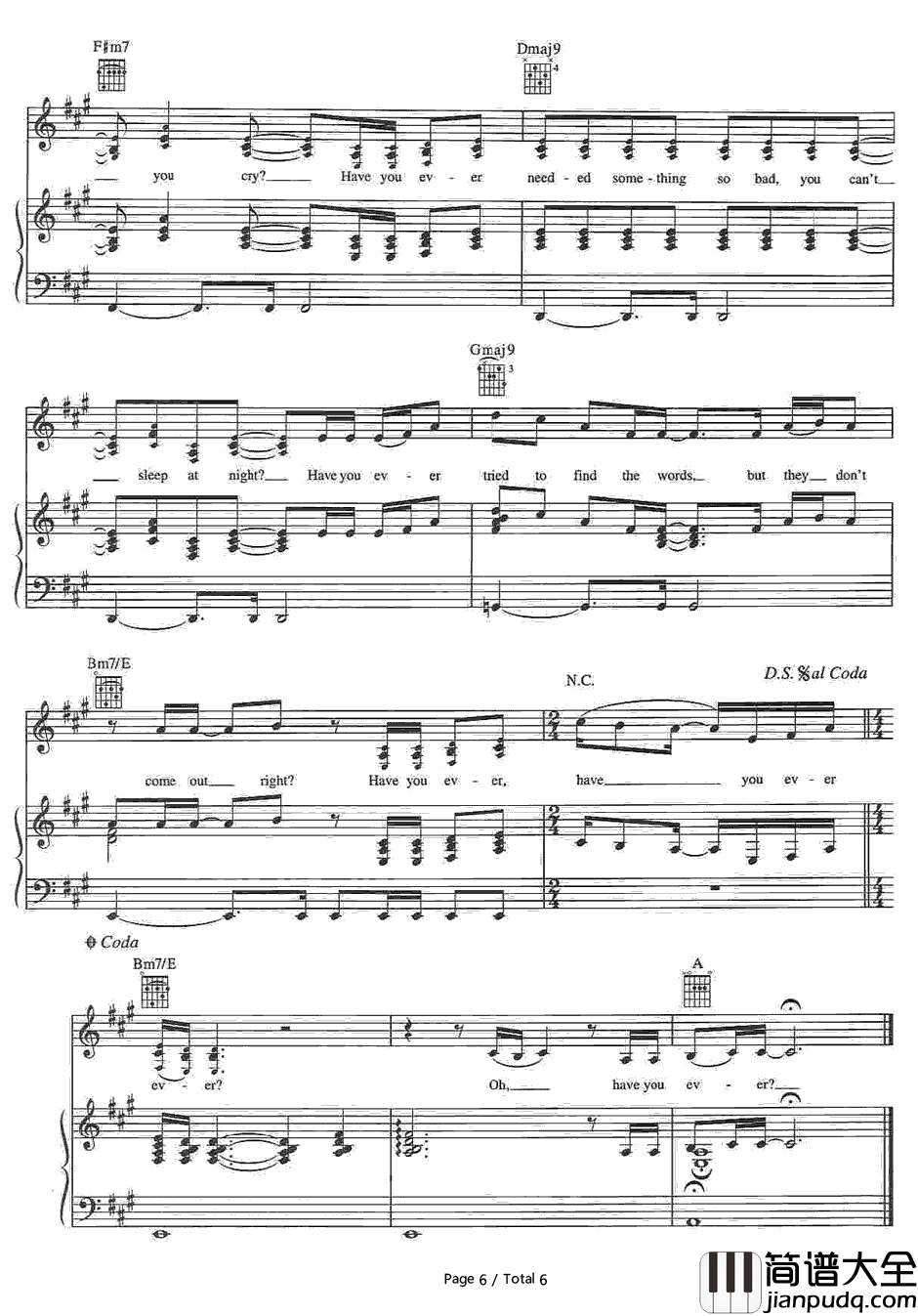 Have_You_Ever钢琴谱_Brandy