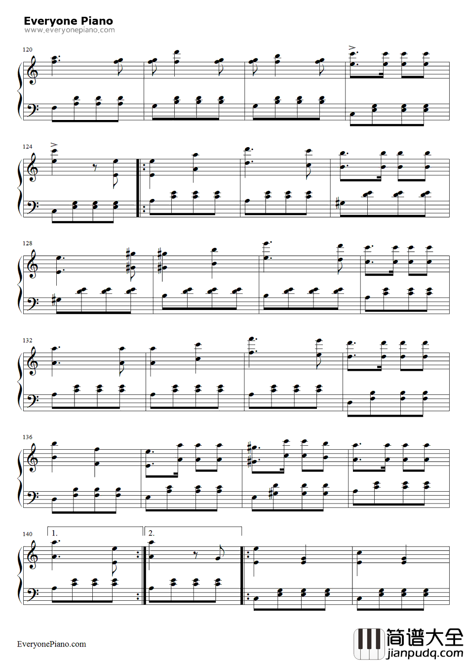 海涛钢琴谱_布兰克_海洋之波