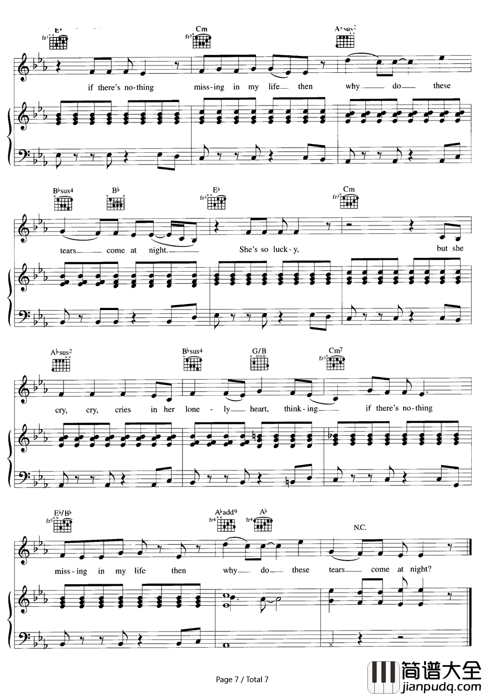 Lucky钢琴谱_Britney_Spears