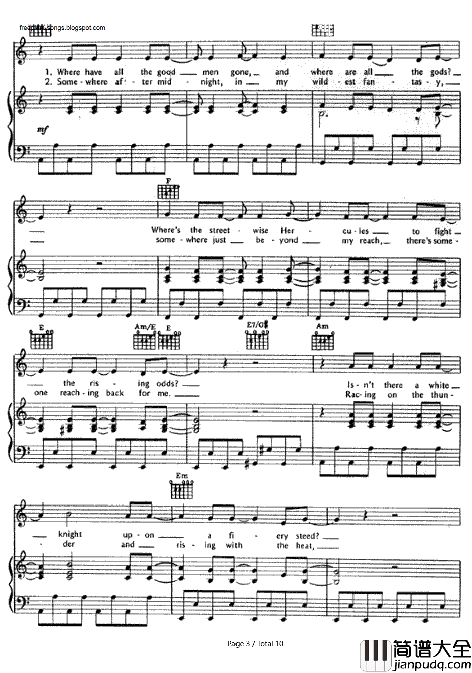 Holding_Out_for_a_Hero钢琴谱_Bonnie_Tyler