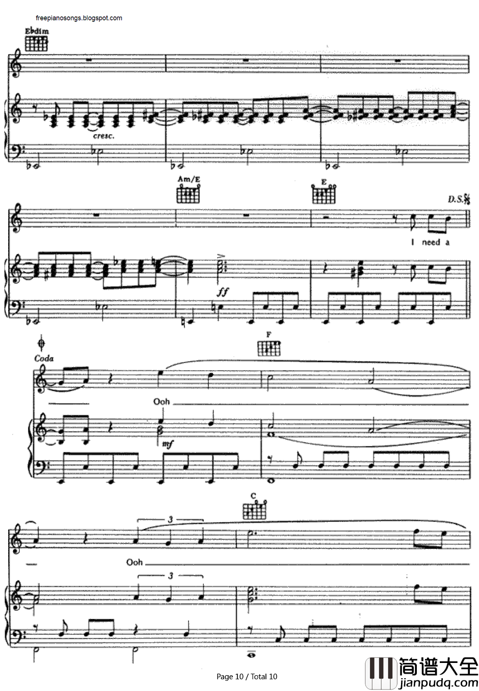 Holding_Out_for_a_Hero钢琴谱_Bonnie_Tyler