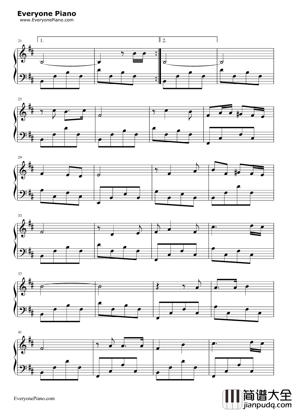 橄榄树钢琴谱_齐豫