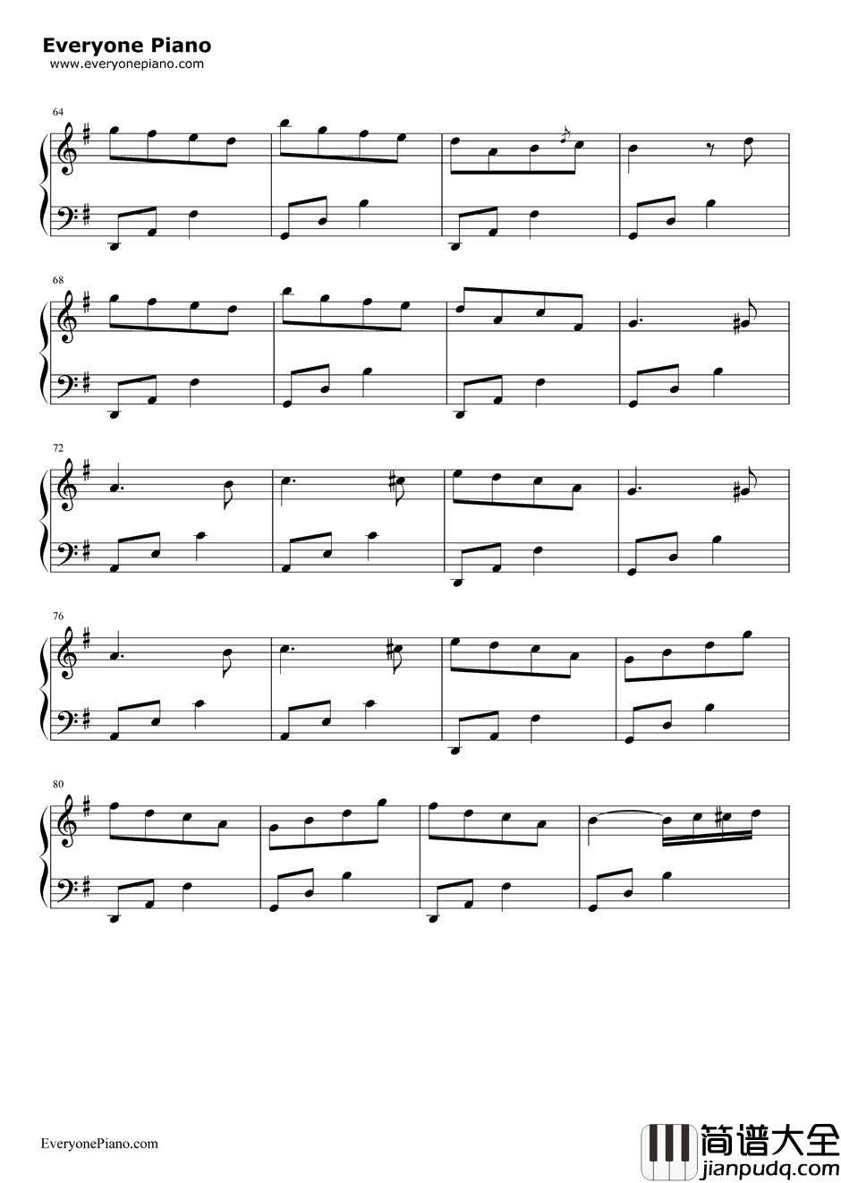 春之歌钢琴谱_门德尔松